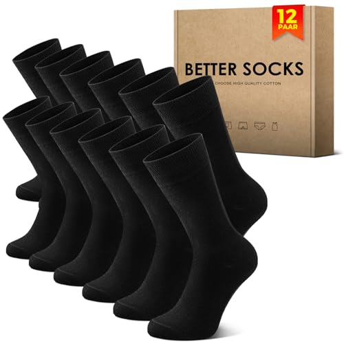 Detalle de NUOZA 12 Paar Socken Damen 35-38 Schwarz – Baumwolle, atmungsaktiv, lange Sportsocken für Freizeit, Büro und Sport