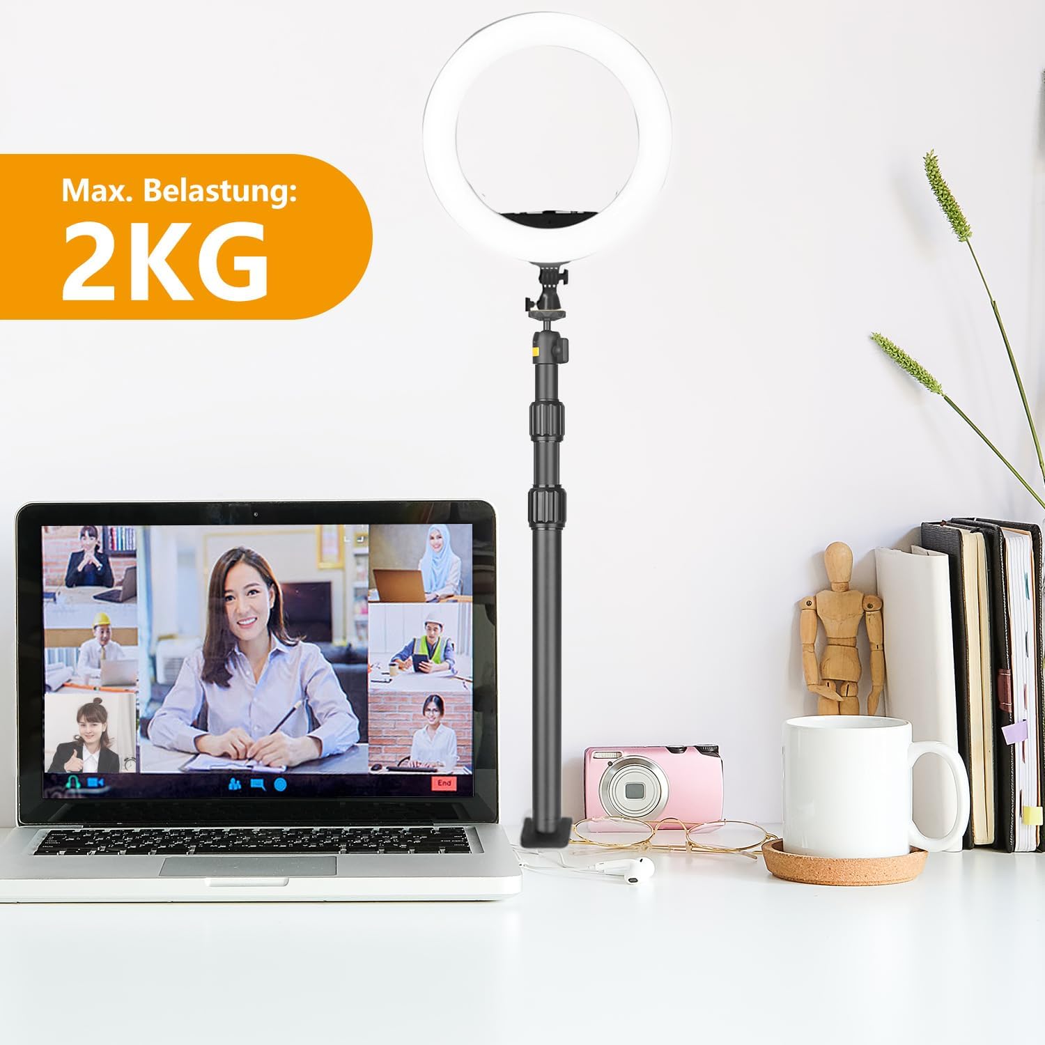 Thumbnail 2 de JEBUTU Kamera-Tischstativ 83 cm Lichtstativ