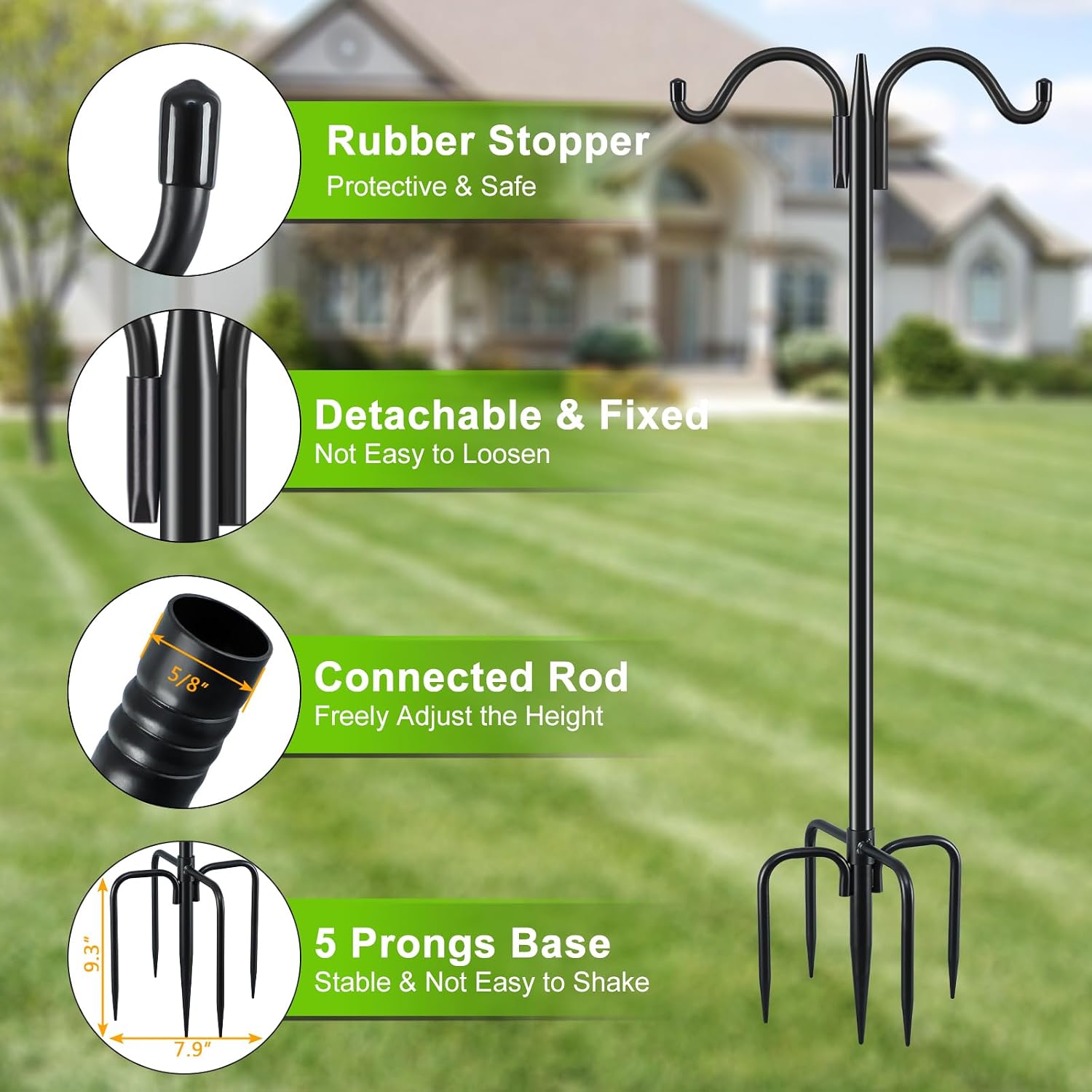Detalle 2 de Gtongoko Shepherd’s Hook, 63-Inch