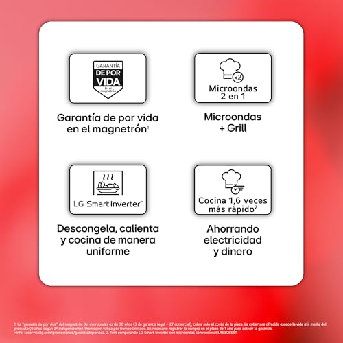 Thumbnail 2 de LG MH6565CPW: Microondas con Grill 2 en 1, 25 L, Display Digital y Smart Inverter
