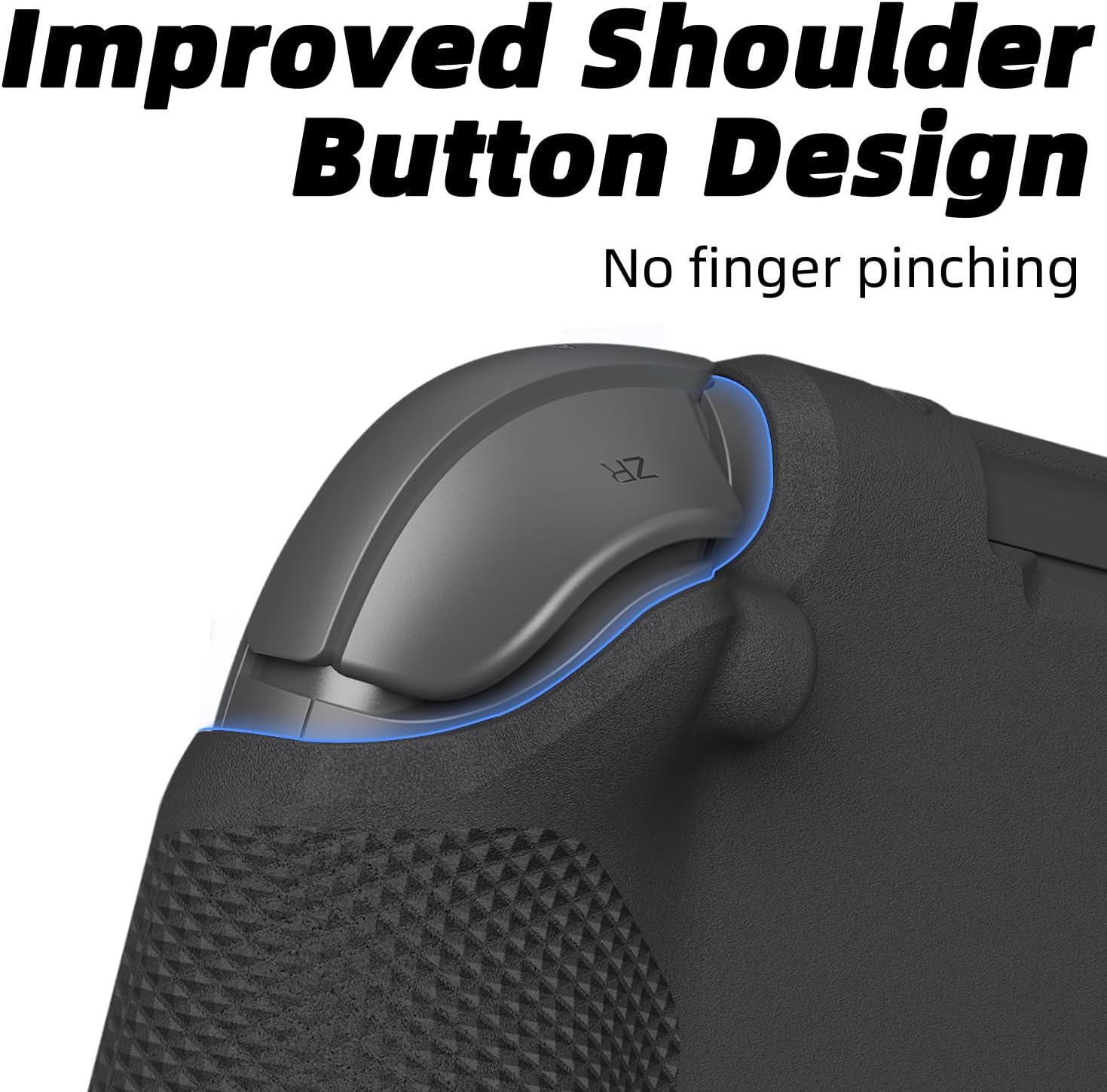 Detalle de Savage Raven StandGrip Front Cover Bundle für Nintendo Switch 2 – Hard-Shell Front Cover Smoky Black + StandGrip Textured Grips