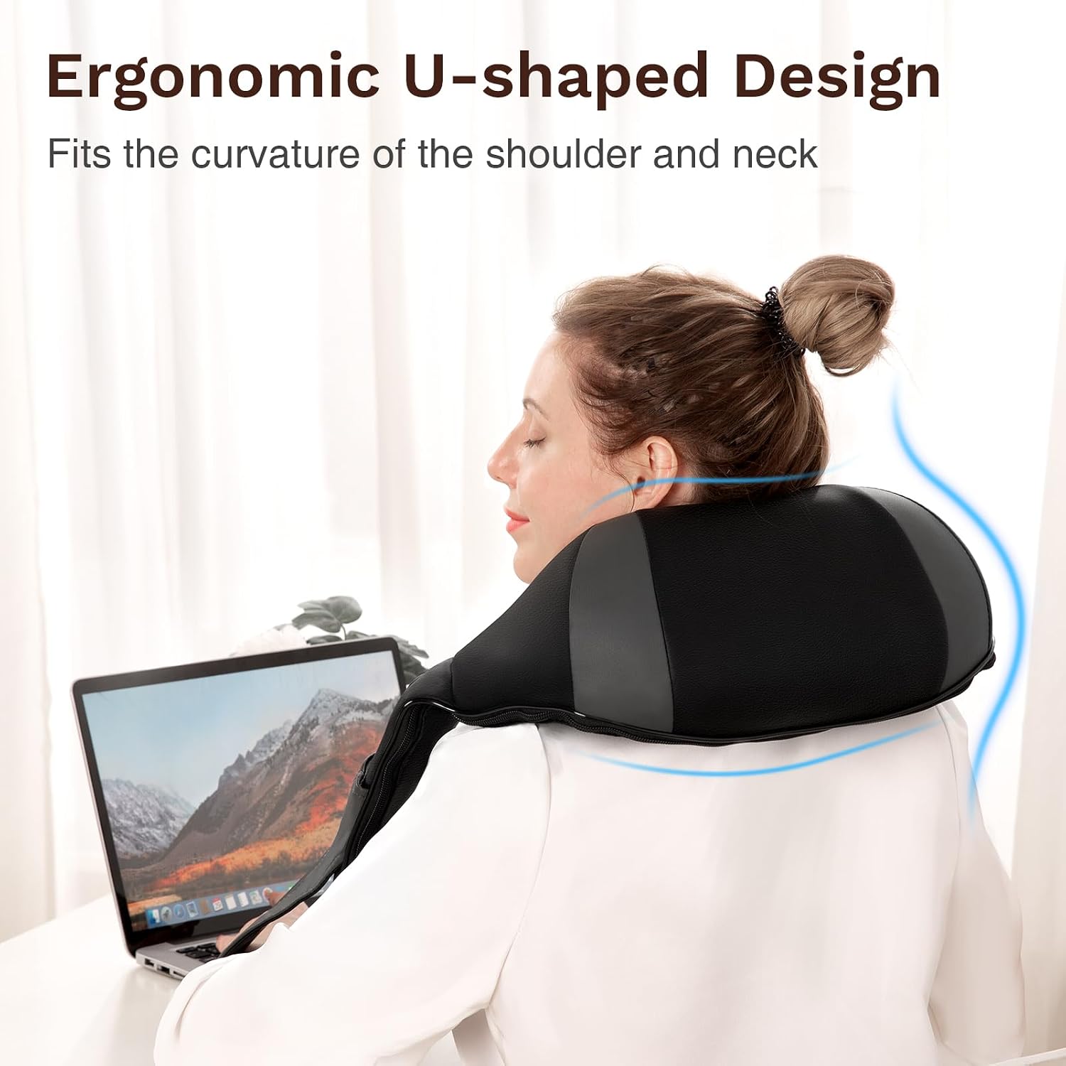 Detalle 2 de CURECURE CQM-S12 nekmassageapparaat met warmte, 3D-rotatie en 3 standen