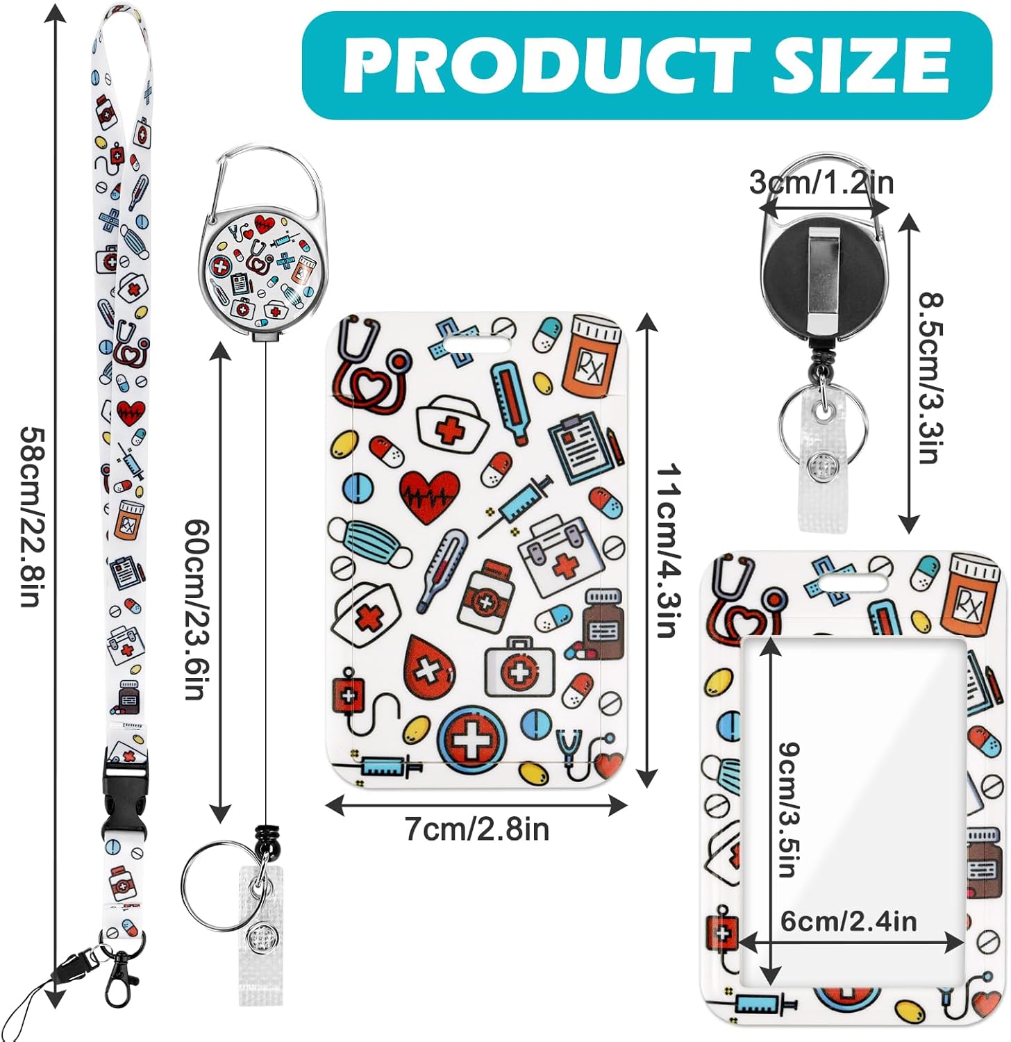 Thumbnail 1 de Porta badge identificativo con cordino staccabile e bobina retrattile – design gatto
