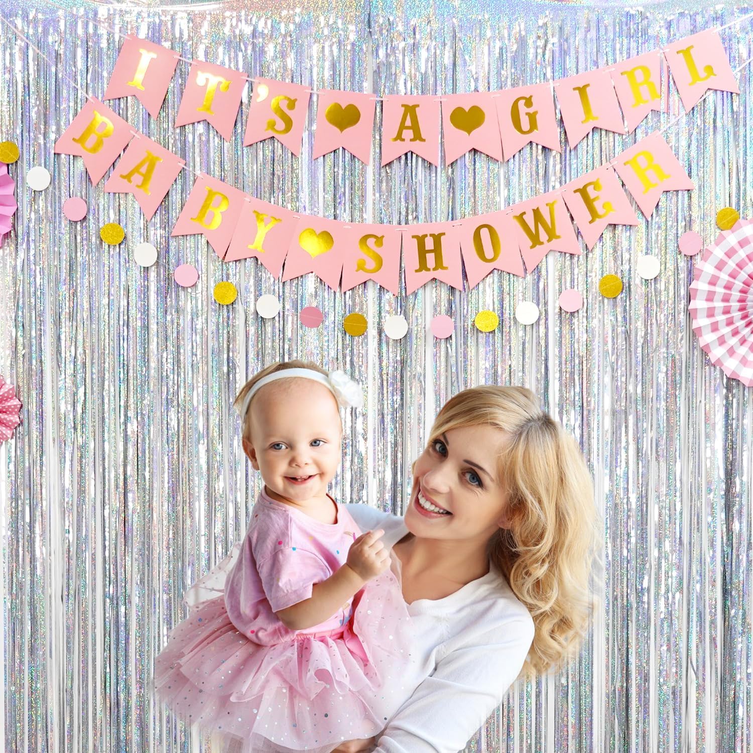 Thumbnail 4 de GREATRIL Lametta Vorhang Silber Glitzer – Party-Folienvorhang mit Fransen (2er-Set)