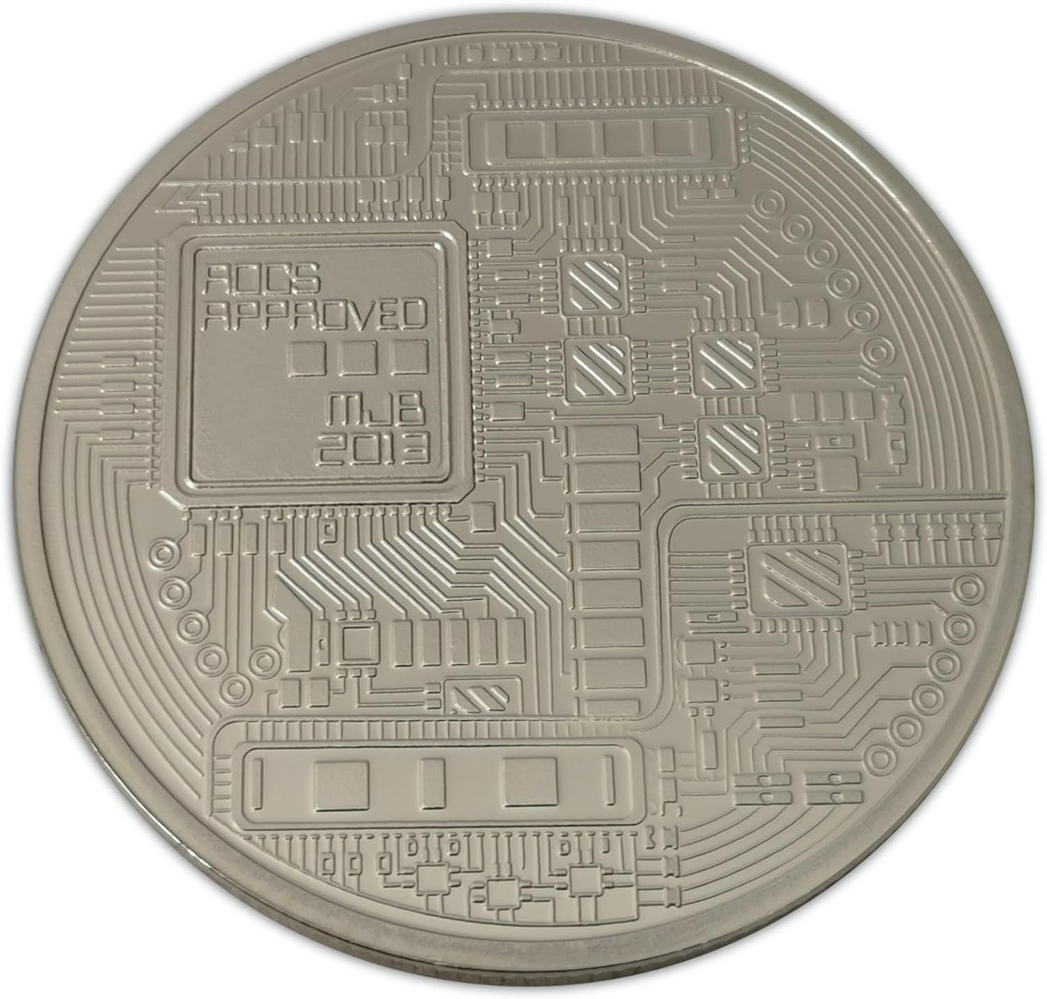 Thumbnail 3 de Eillwin New Bitcoin detailed silver colour collectible coin (40mm, approx. 28g)