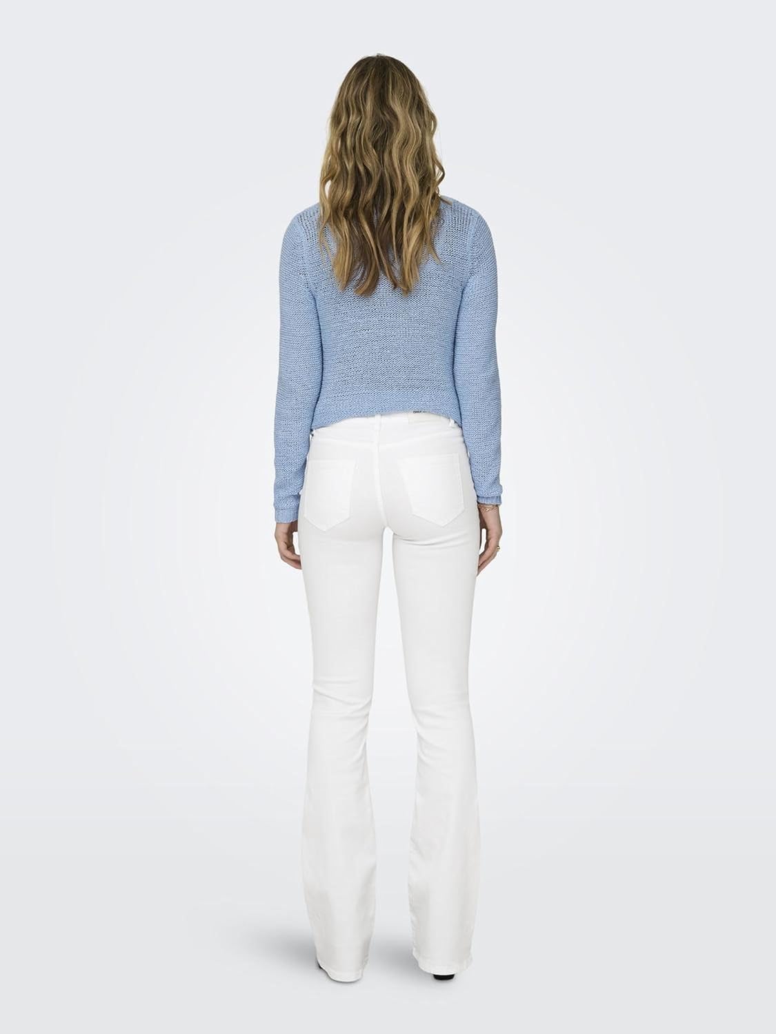 Detalle de ONLY Damen Flared-Jeans ONLBLUSH mit mittlerer Taille (Schlag ab dem Knie)
