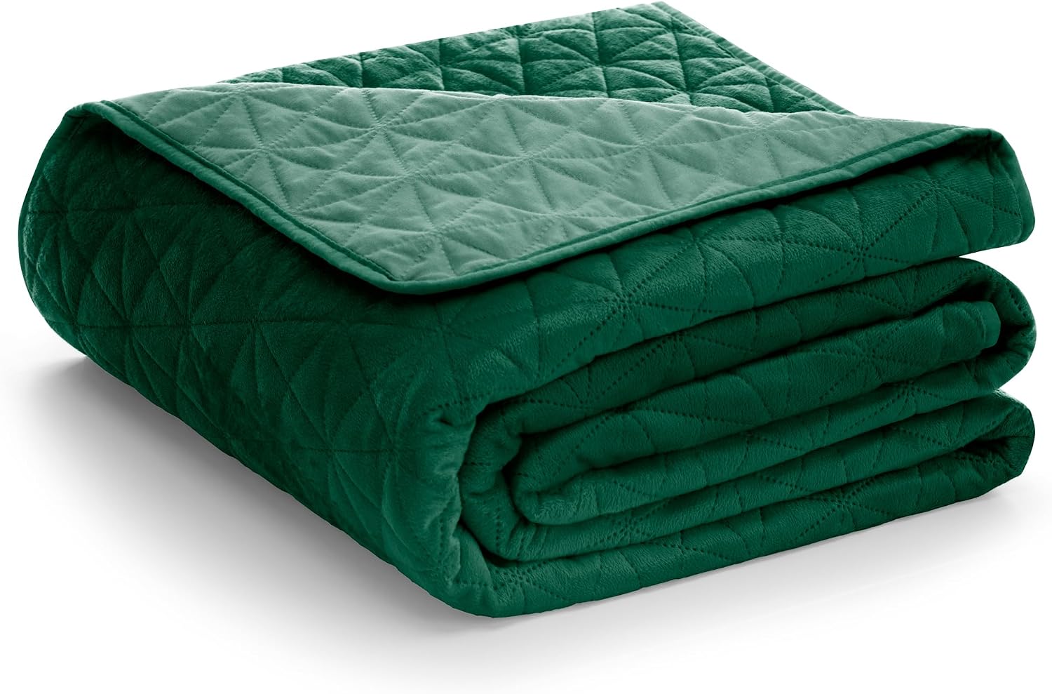 Detalle de AmeliaHome Laila Velvet Couvre-lit Vert 170 x 270 cm — douceur velours et microfibre