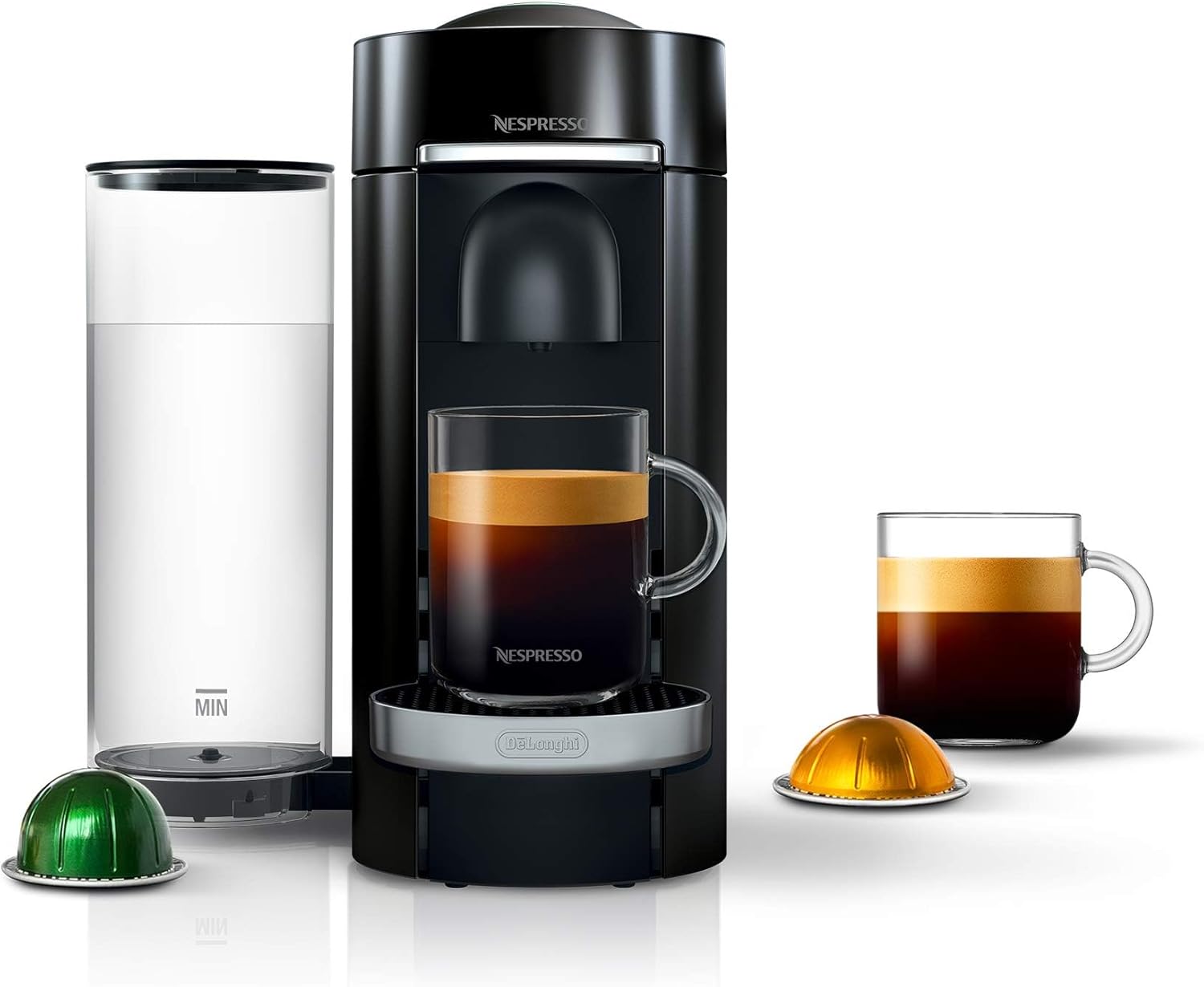 Detalle de Nespresso VertuoPlus Deluxe Coffee and Espresso Machine by De'Longhi (Black) — 37 Oz