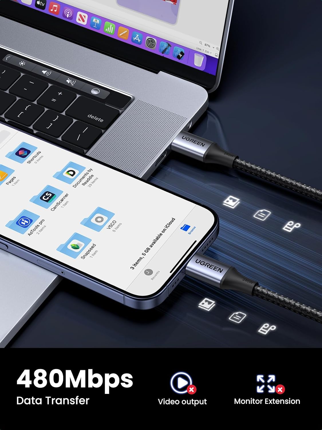 Thumbnail 5 de UGREEN 240W USB C Charger Cable 2M