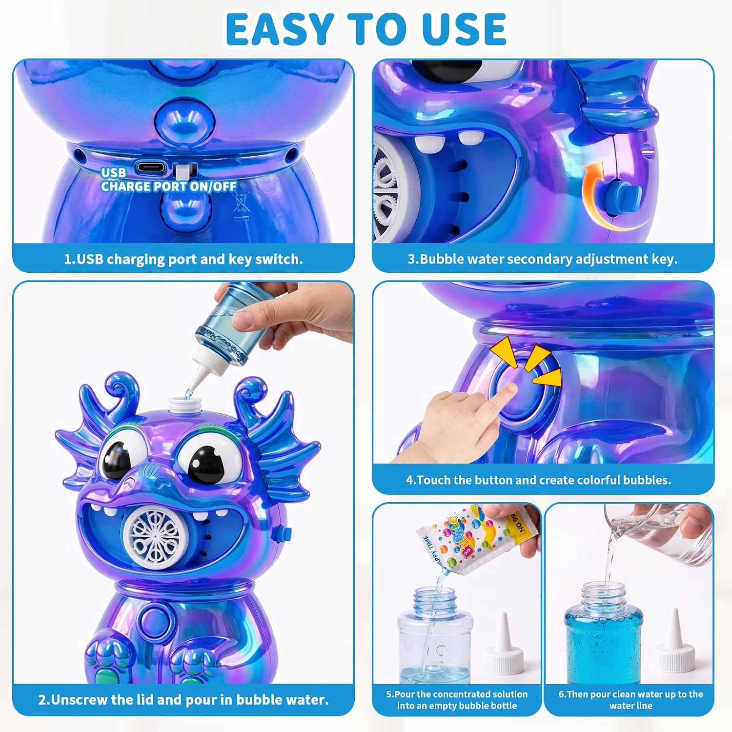 Thumbnail 1 de Bubble Machine for Kids, 8 oz Solution