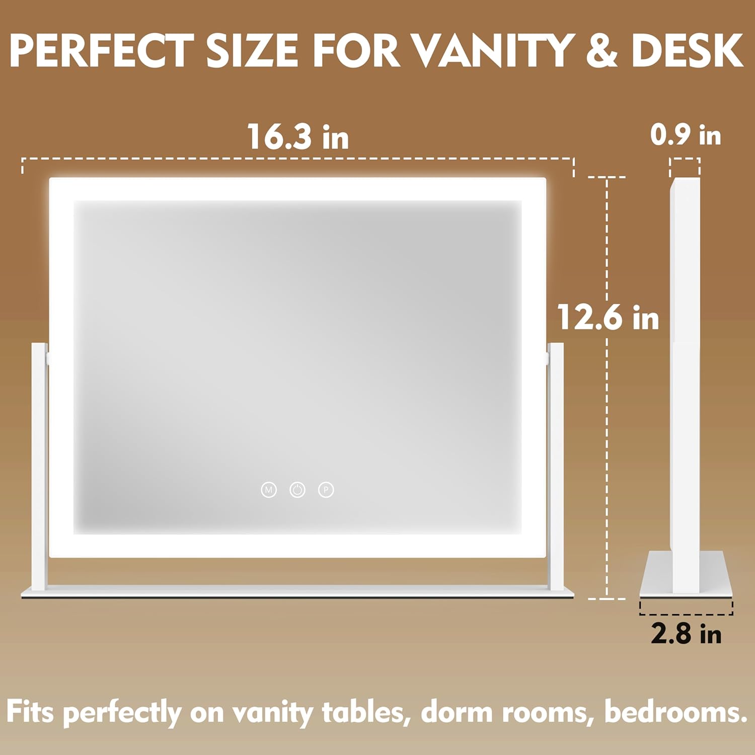Detalle 2 de ROLOVE Lighted Makeup Mirror 16.3"x12.6" ๐