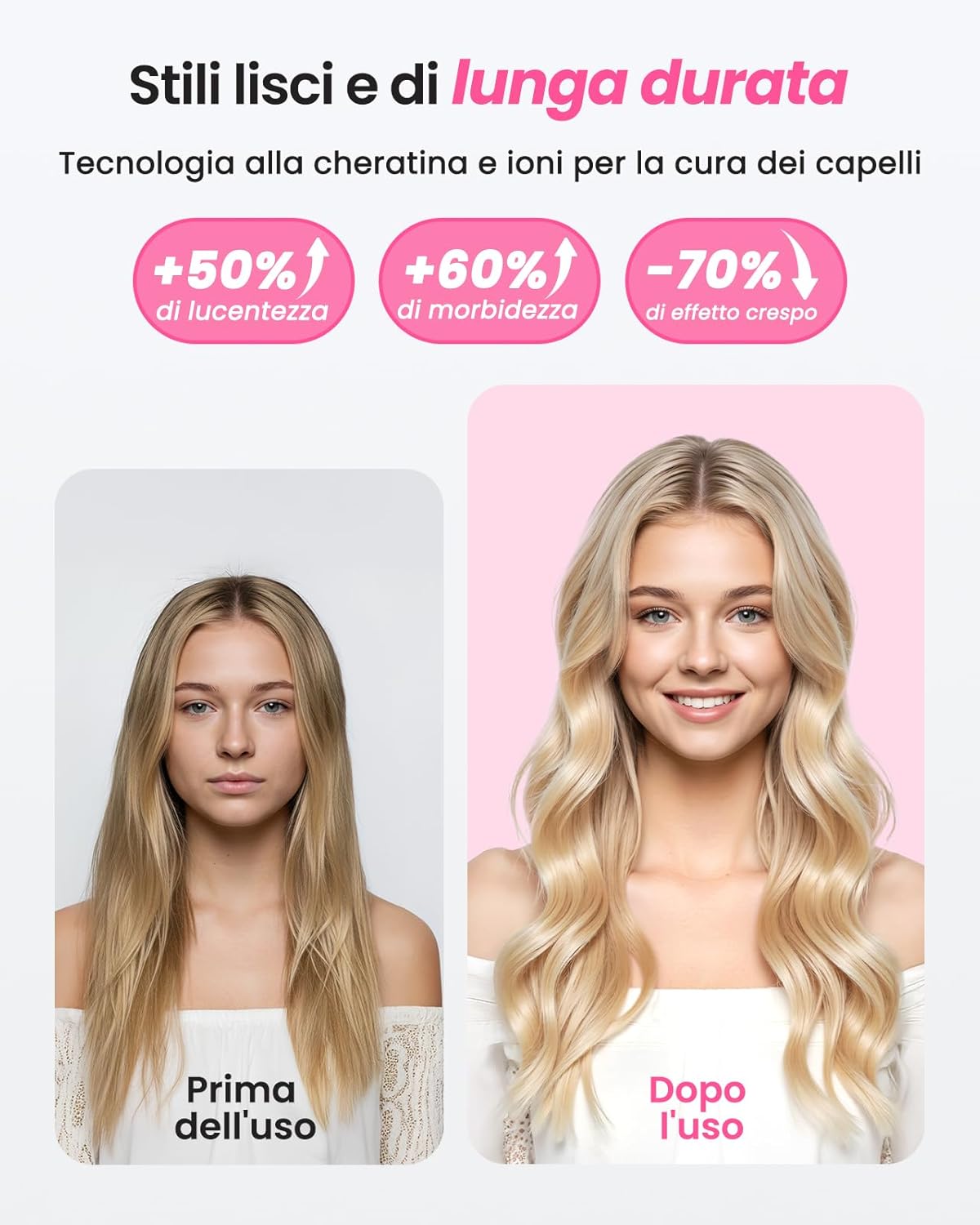 Thumbnail 2 de Spazzola Termica per Capelli Asciutti 38mm, 6 temperature, Dual Voltage – Rosa