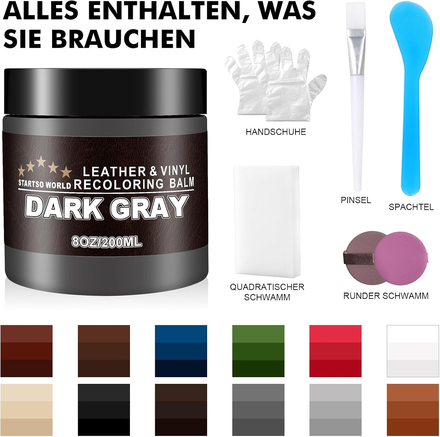 Thumbnail 6 de STARTSO WORLD Leder Reparatur Set Dunkelgrau