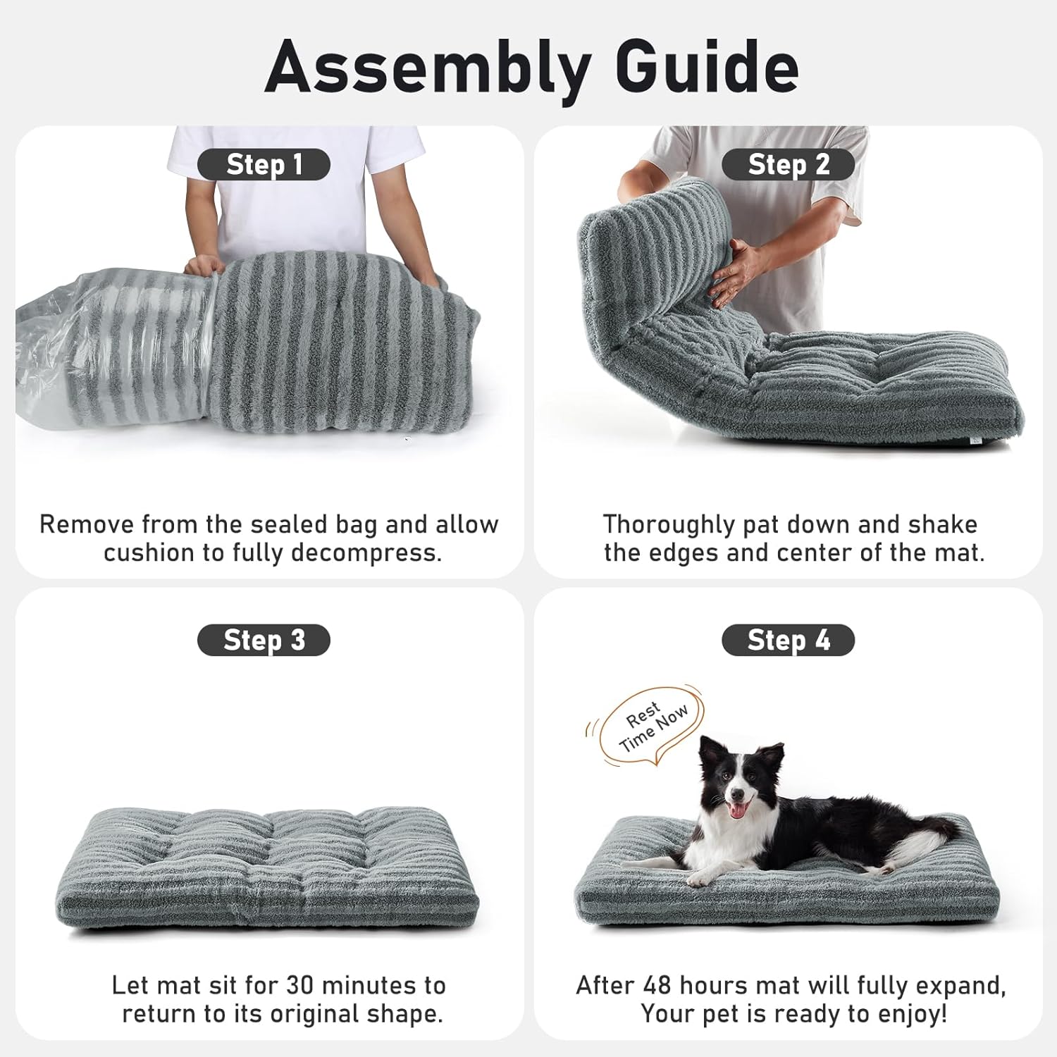 Thumbnail 6 de Pawk Large Dog Bed Washable - Fluffy Plush Fur Calming Mattress (102 × 69 × 9 cm) in Brown