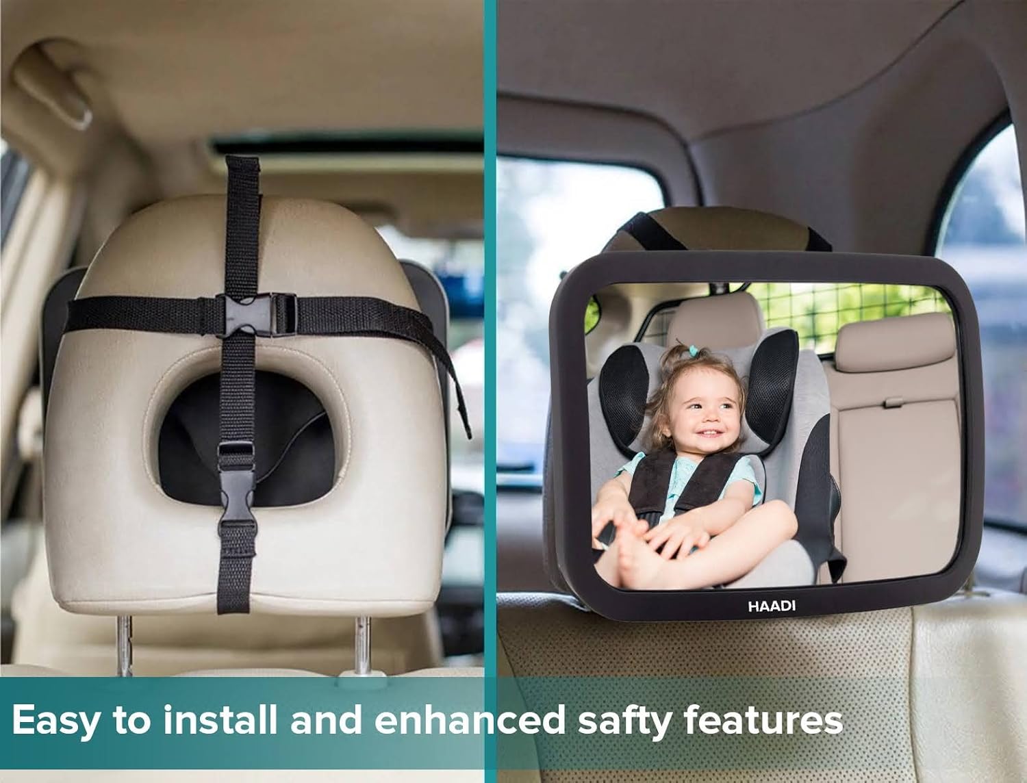 Thumbnail 4 de Baby Car Mirror Rear View – 360° Adjustable, Extra Wide, Shatterproof Back Seat Monitor