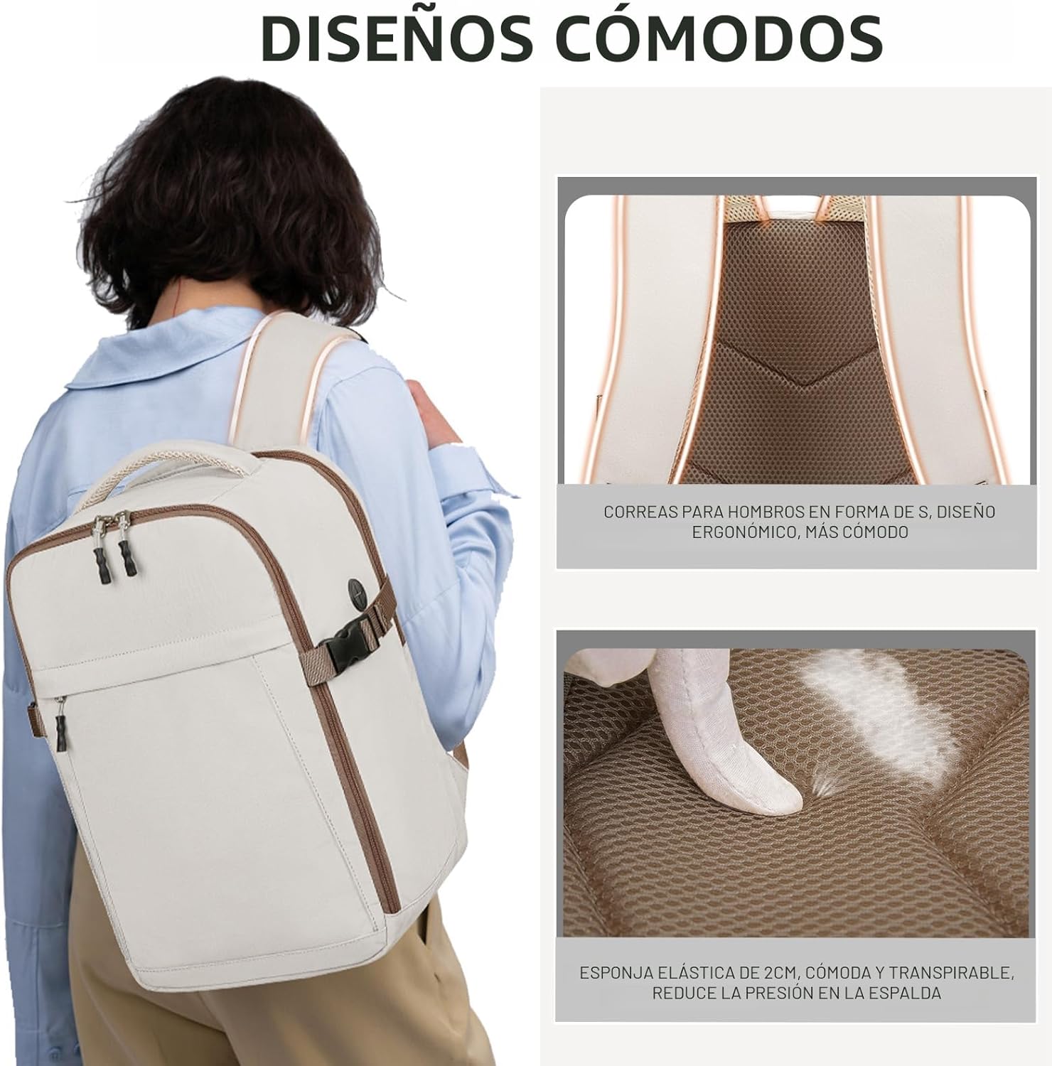 Detalle 2 de Mochila de Viaje Cabina Ryanair 20L ✈