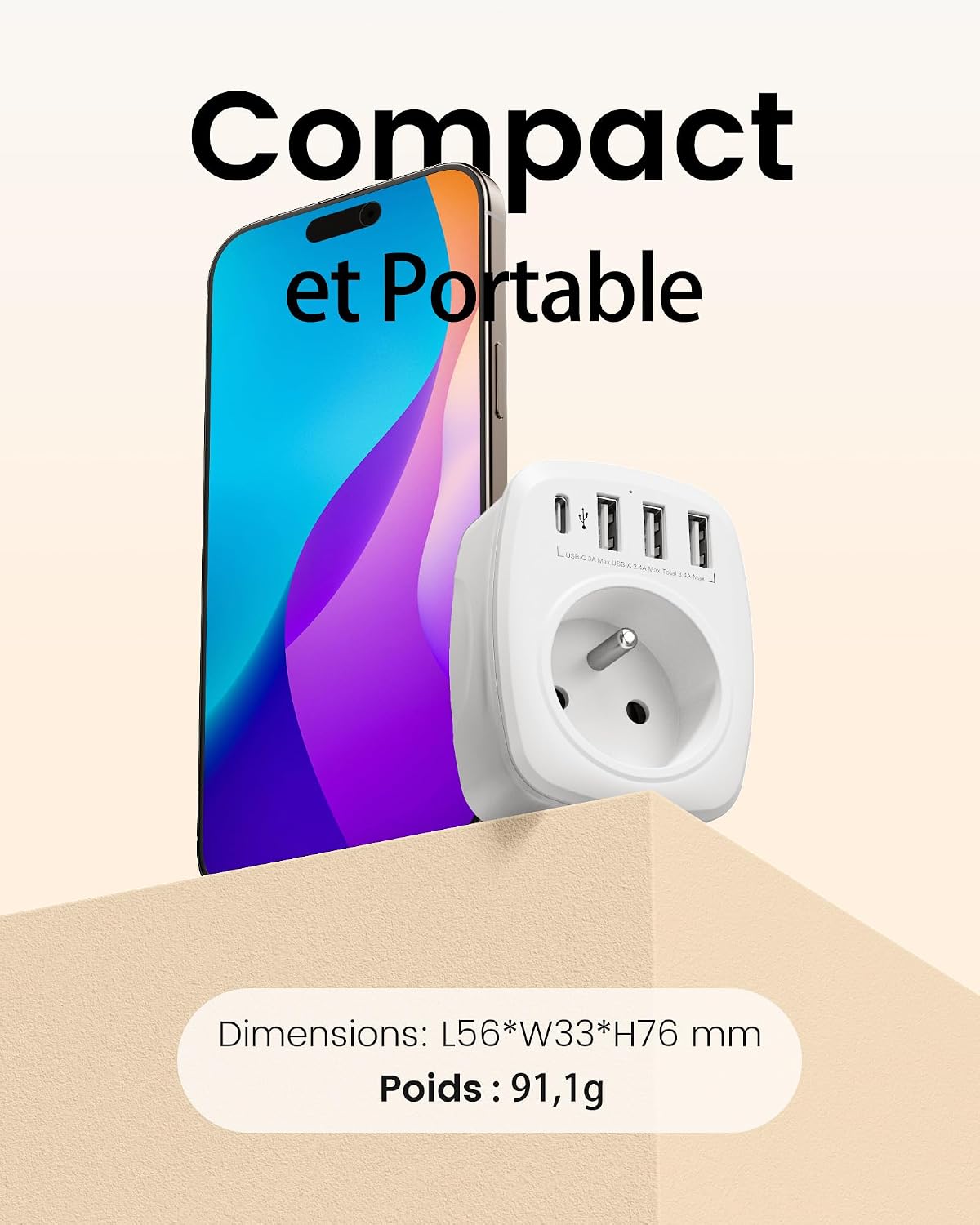 Detalle 2 de LENCENT Prise Secteur Multiple 4000W 🔌