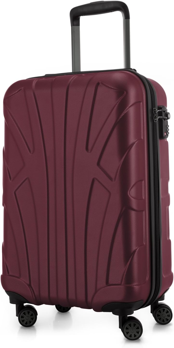 Detalle de SUITLINE Trolley Cabine Extensible en ABS 100% – Valise rigide avec compartiment pour ordinateur portable (55 cm, 38 L, Burgund)