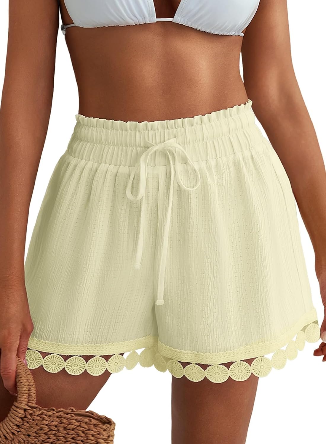 Thumbnail 4 de Dokotoo Women’s Summer Lace Boho Beach Cover-Up Shorts (Elastic Waist Drawstring)