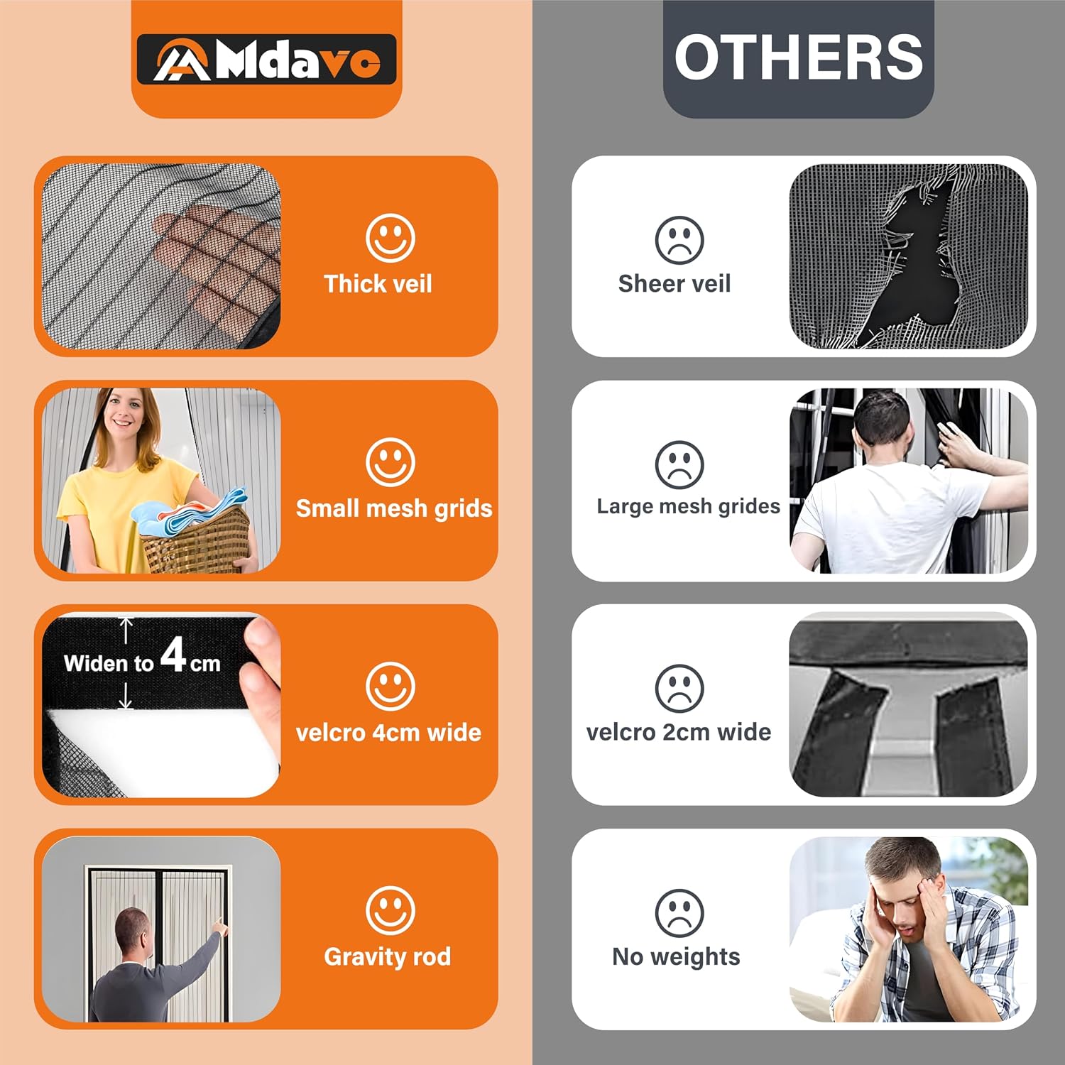 Thumbnail 3 de Mdavo Magnetic Screen Door, 38 x 82 Inch