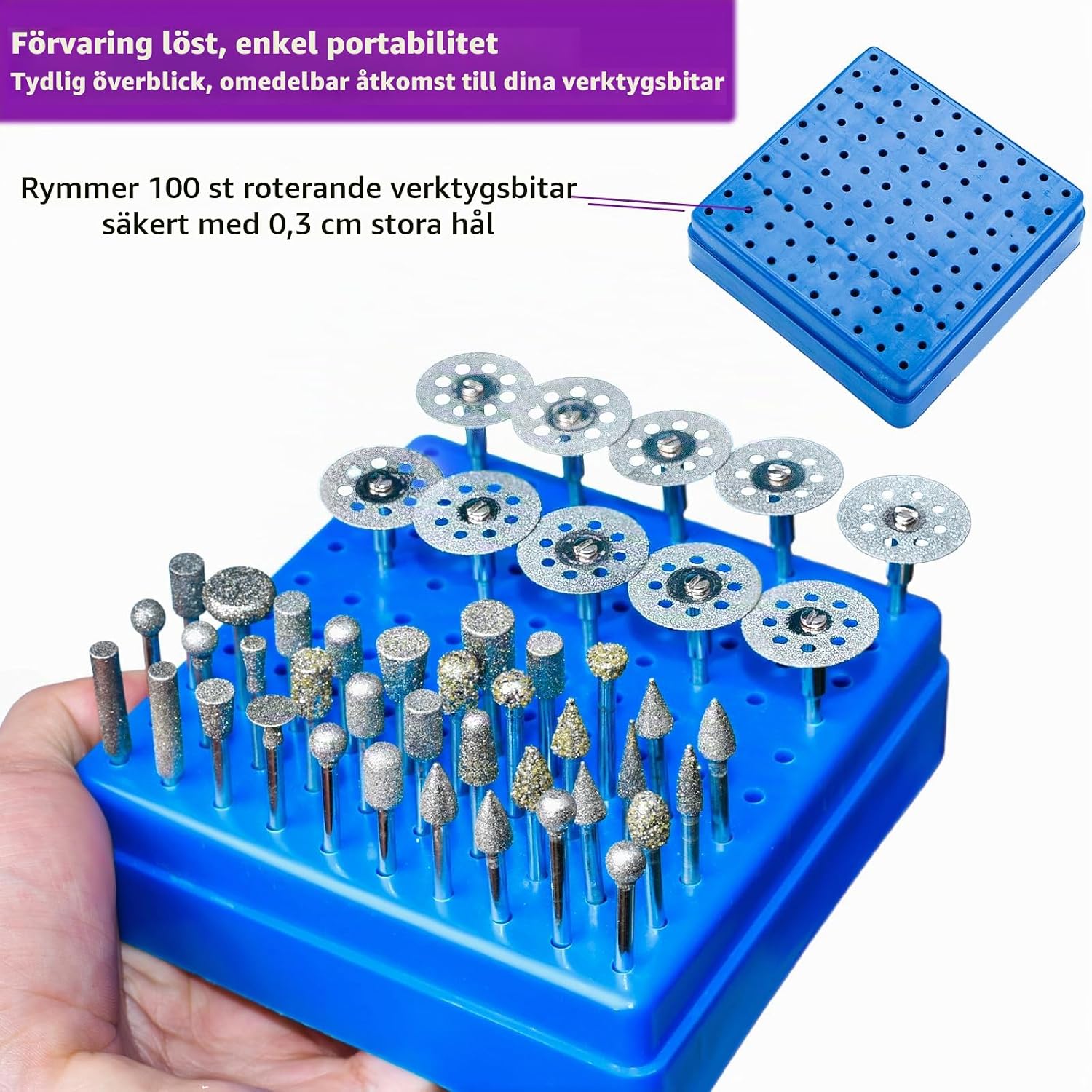 Thumbnail 2 de YURINWOO 20PCS Diamond Bit 120 grit-Cutting Disc diamantfrässet, 3 mm skaft