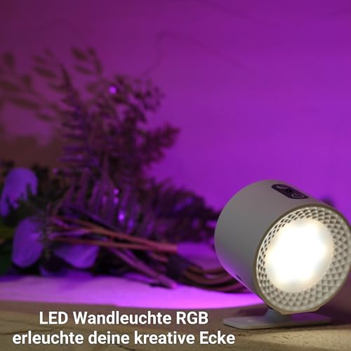 Thumbnail 7 de LuminexDesigns 2 Apliques de Pared LED Inalámbricos Recargables: Luz RGB 7 Colores, Control Táctil y Mando a Distancia