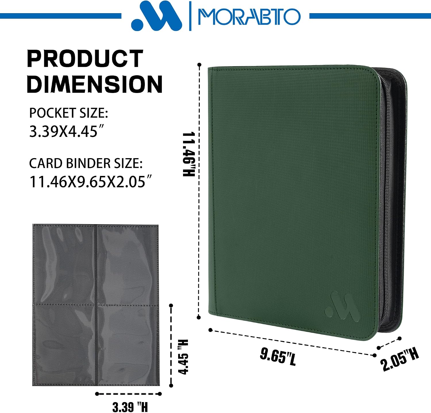 Detalle de MORABTO M-Top-4-128 Top Loader Binder, 128-Card Capacity, Side-Loading Pockets