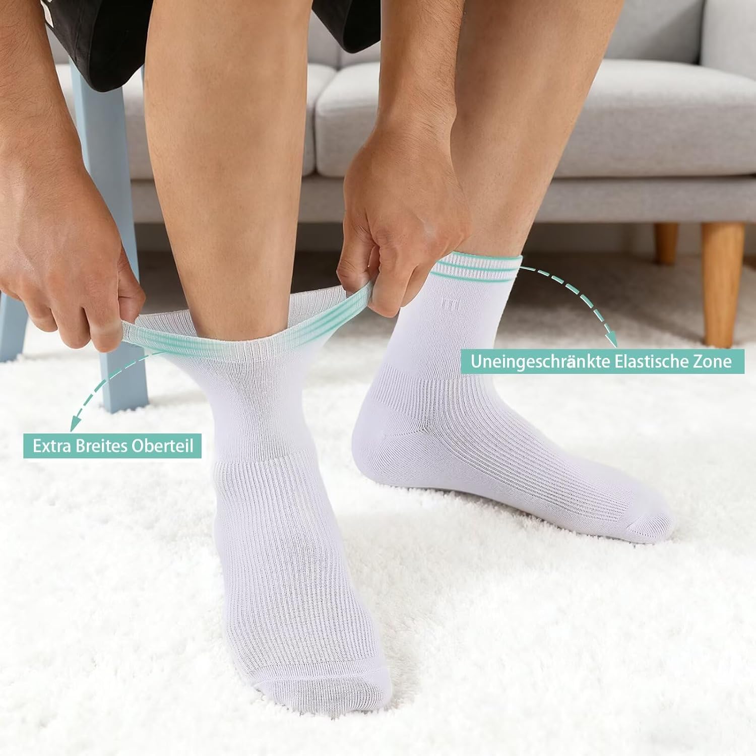 Detalle 1 de TUUHAW Diabetikersocken 10 Paar ohne Gummibund