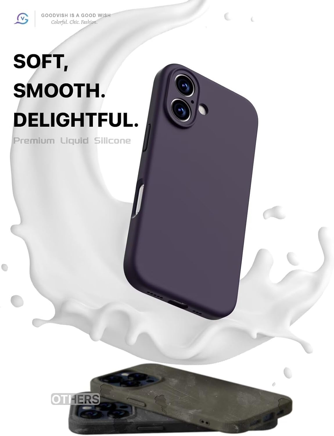 Detalle de GOODVISH 3 en 1 Funda iPhone 16 6,1" Morado Oscuro