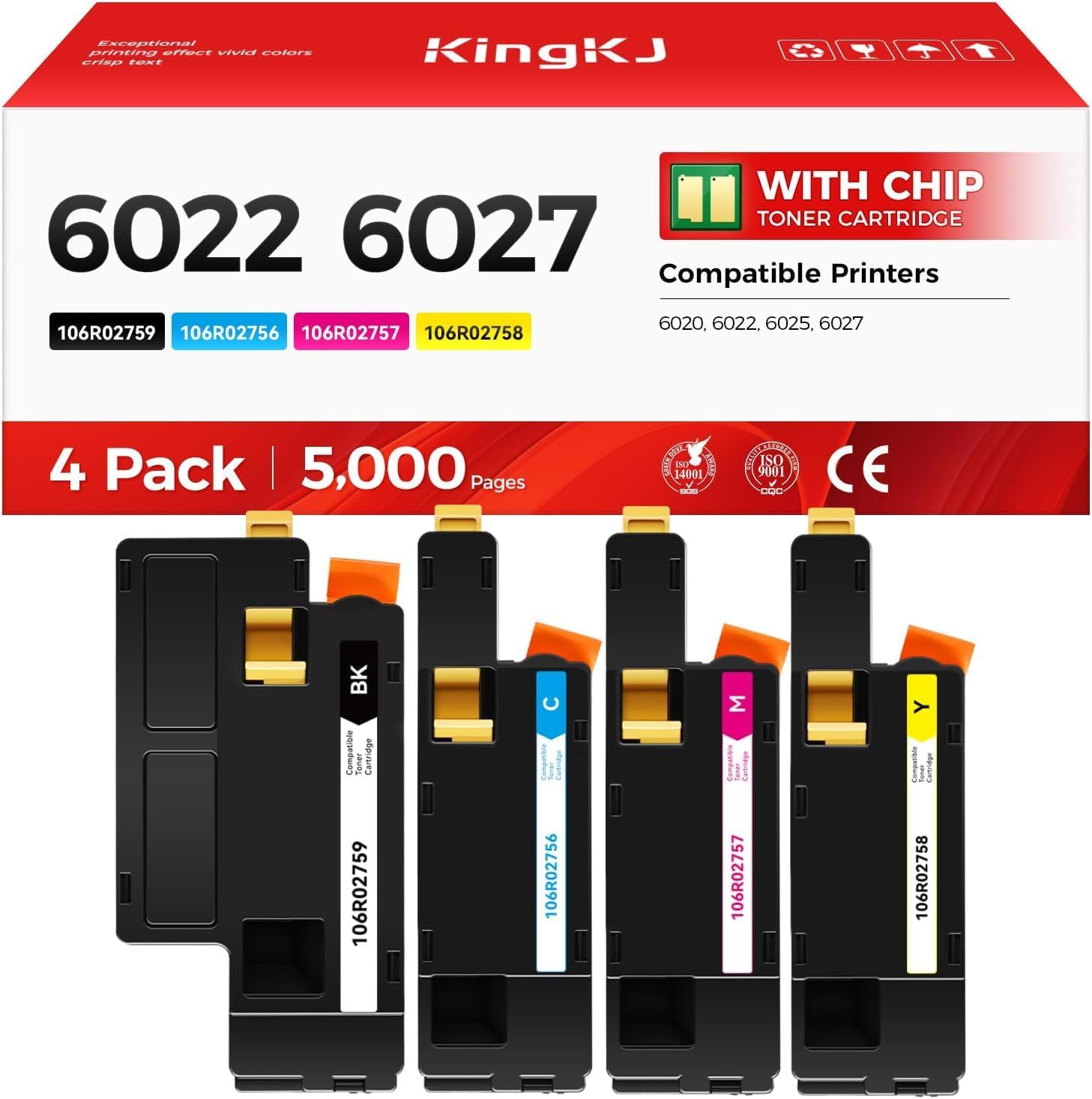 Detalle de KingKJ Toner Cartridge Set, 4-Pack