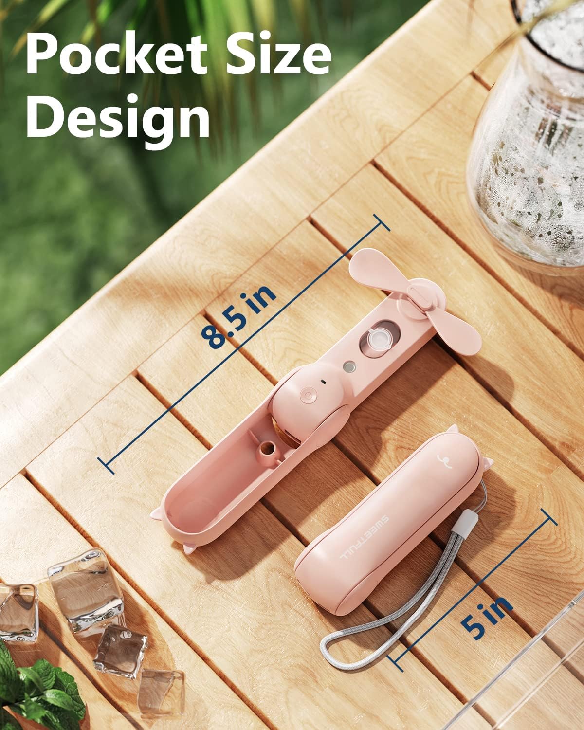 Thumbnail 6 de SWEETFULL Misting Fan Portable: Compact Handheld Personal Mister with 2000mAh Battery (Pink)