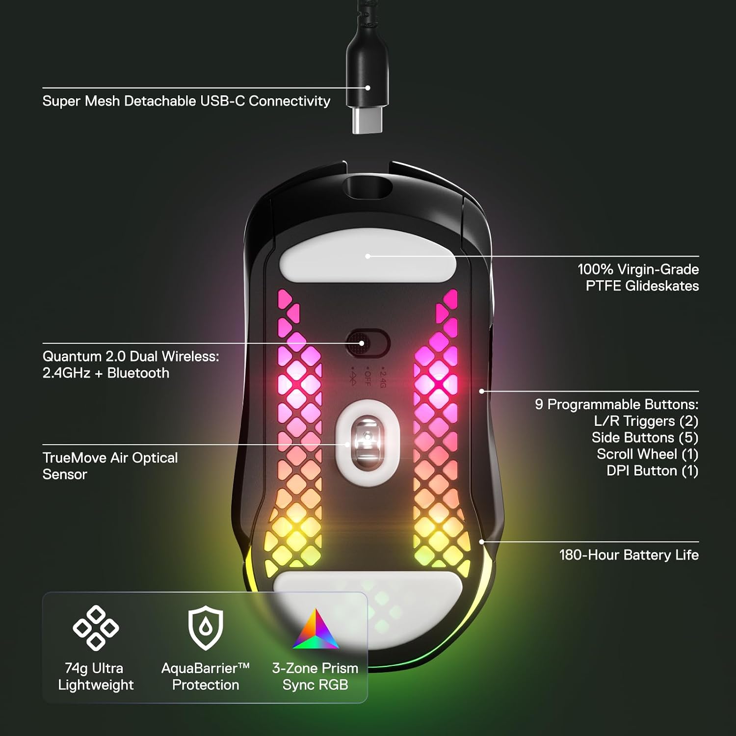 Thumbnail 2 de SteelSeries Aerox 5 Wireless Gaming Mouse