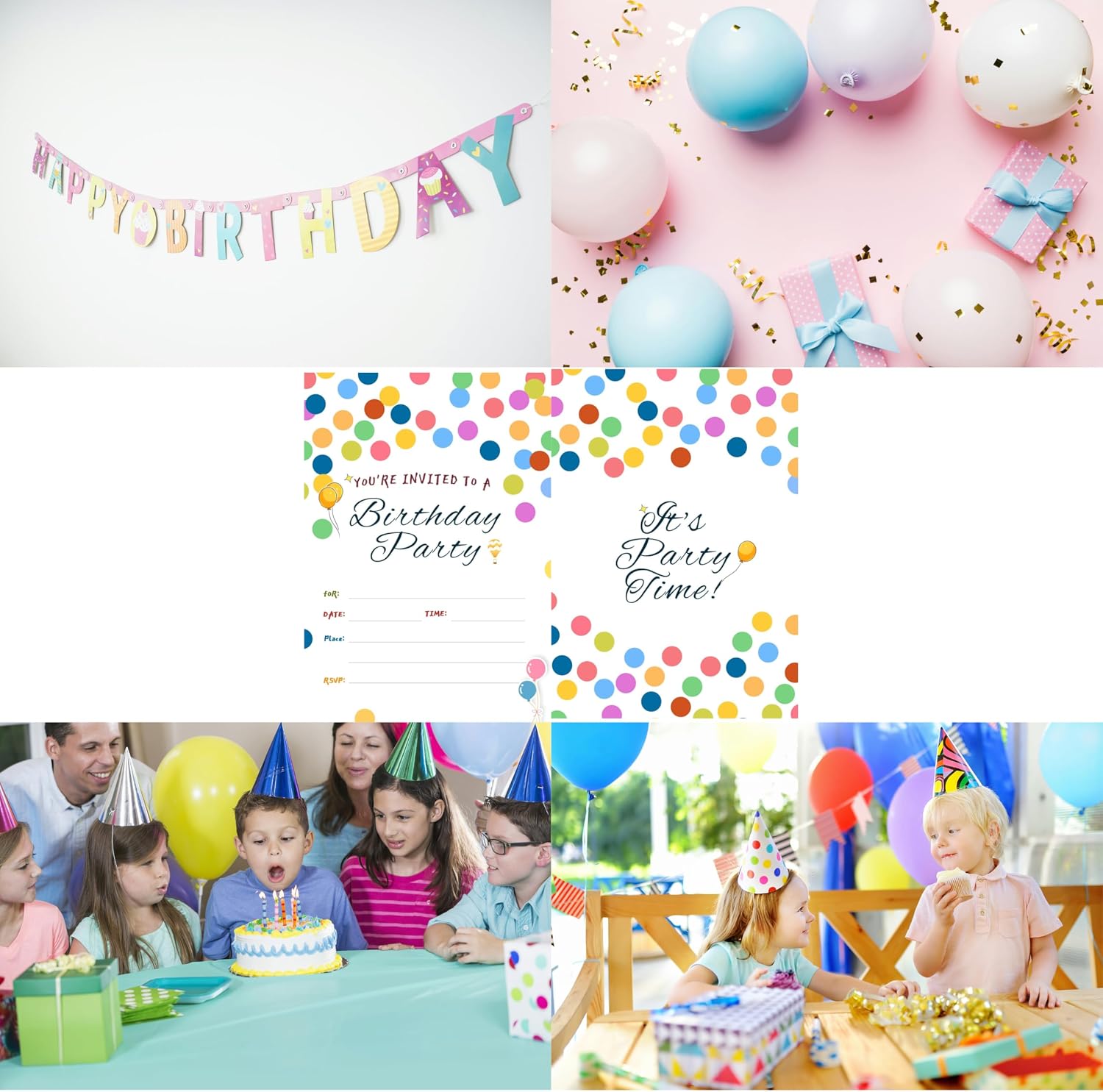 Thumbnail 1 de Birthday party invitation cards, 4.72 x 6.69 inches