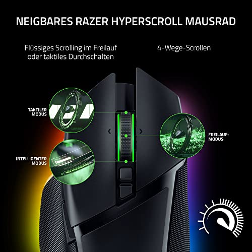 Detalle de Razer Basilisk V3 Pro: kabellose Gaming-Maus mit anpassbarem HyperScroll Tilt Wheel