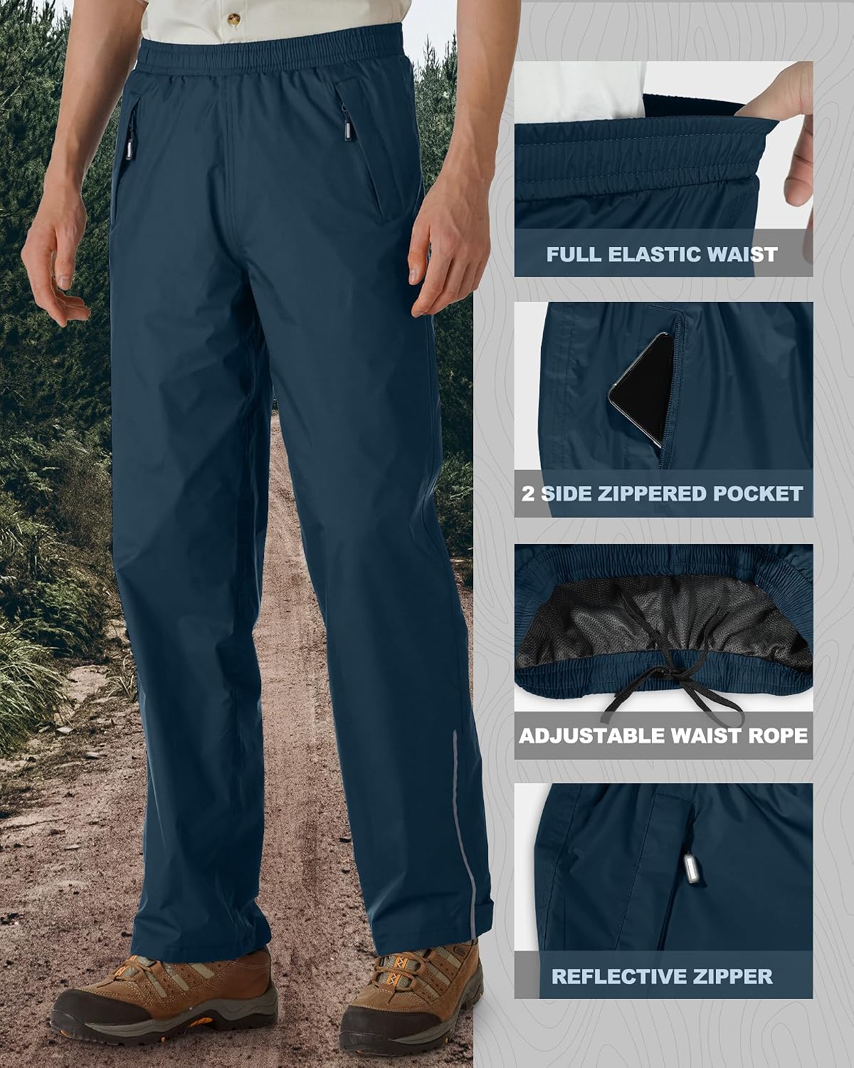 Thumbnail 4 de Outdoor Ventures Herren Regenhose – Wasserdicht, Atmungsaktiv und Packbar für Outdoor-Aktivitäten