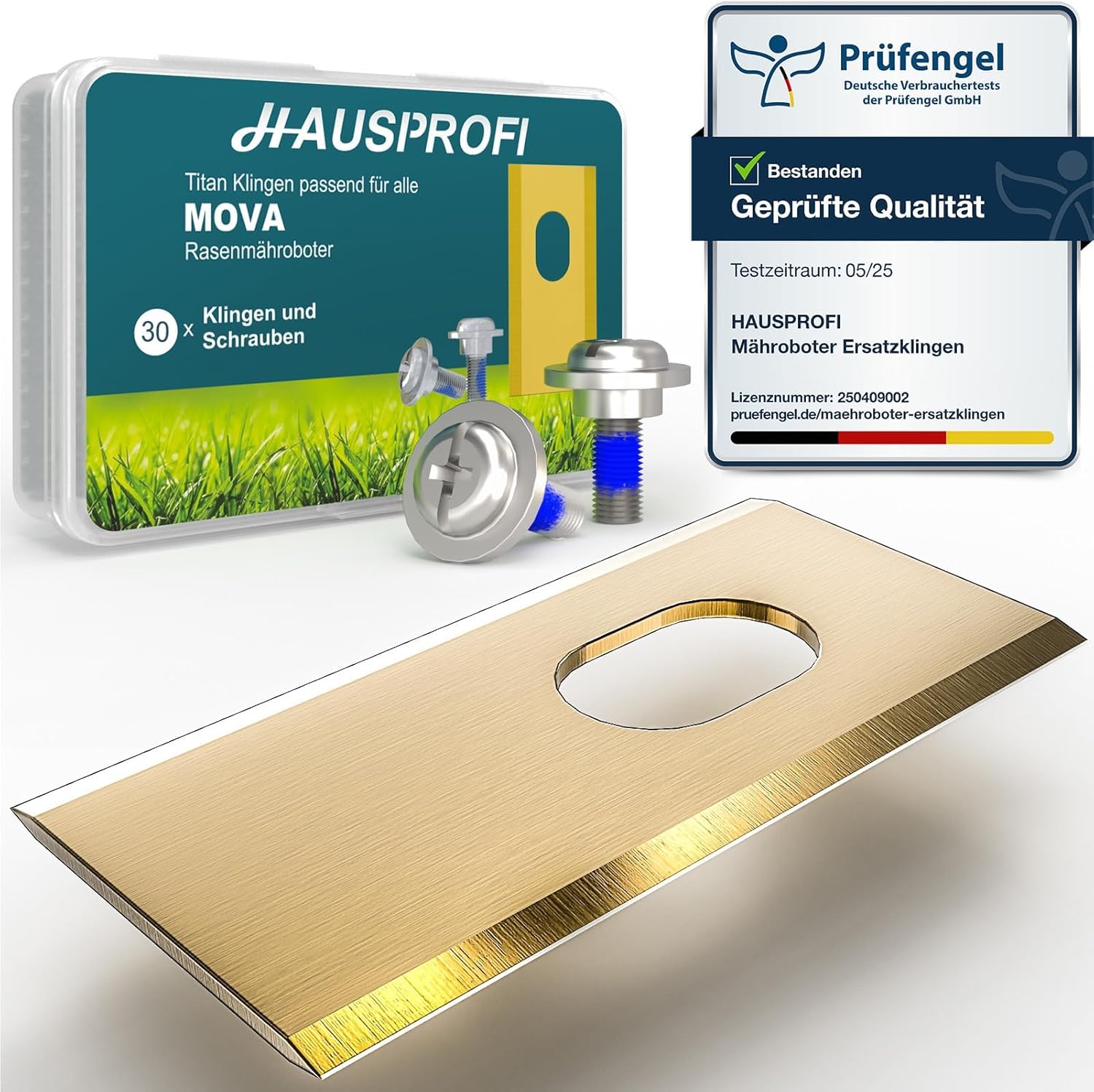 Thumbnail 6 de HAUSPROFI Titan Ersatzklingen 30x für Eufy Mähroboter E15 & E18 – 60% längere Haltbarkeit, inkl. Schrauben & Box