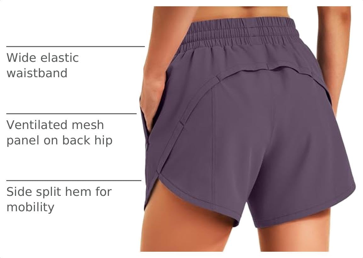 Detalle de Hugut Women's Running Shorts, 5-Inch Inseam