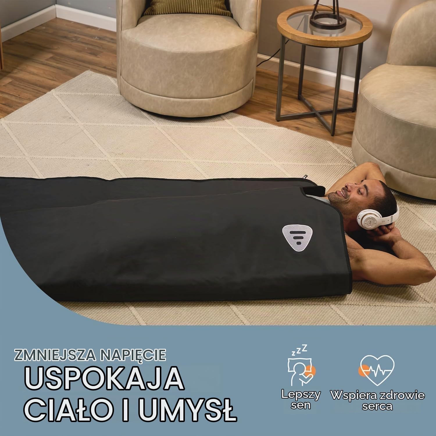 Thumbnail 2 de LifePro Rejuvawrap LP-RJVWR-BLK – koc do sauny na podczerwień 25–80°C