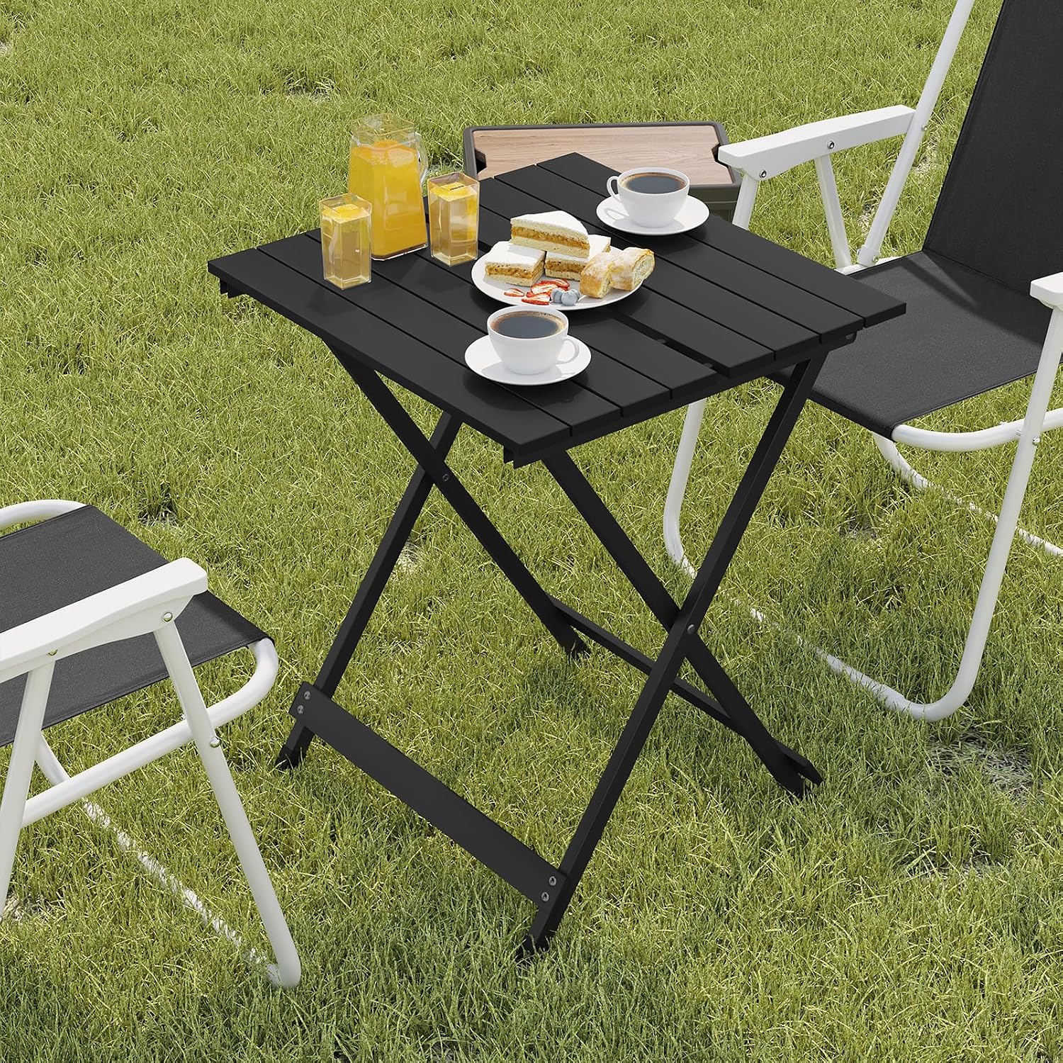 Thumbnail 1 de WOLTU klappbarer Campingtisch aus Aluminium (50,5 × 59,5 × 47 cm) in Schwarz