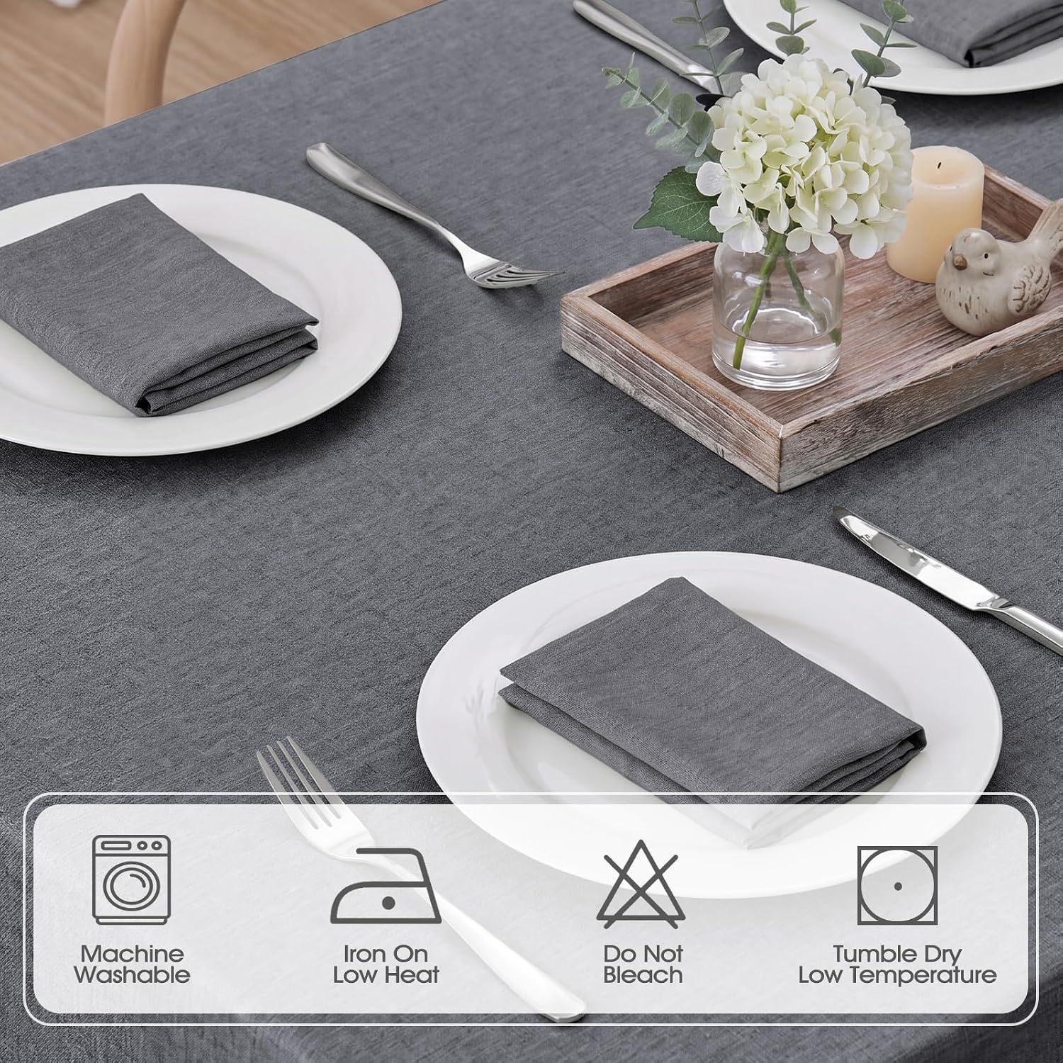 Detalle 1 de Veblandy Rectangle Tablecloth 52 x 70 Inch 🍽