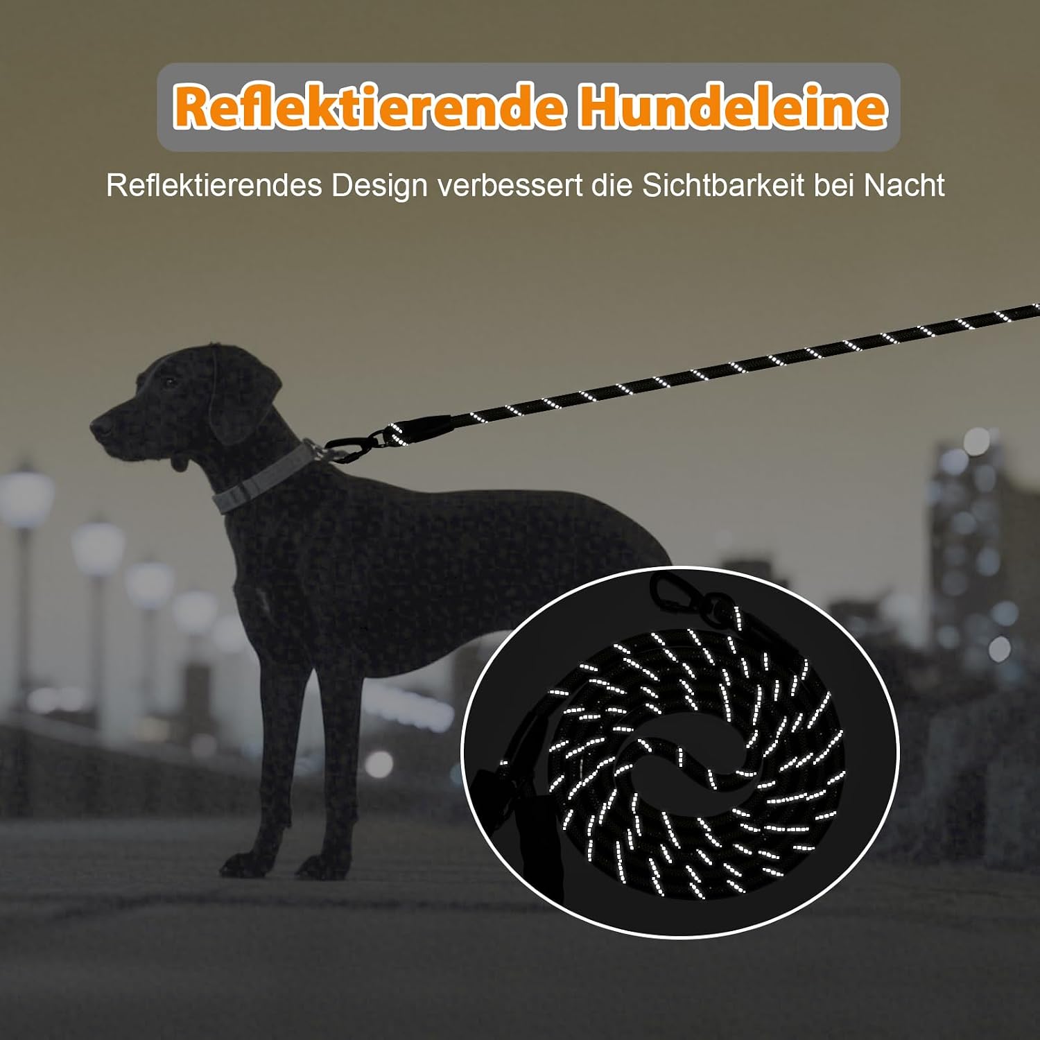 Thumbnail 5 de Hundeleine mit gepolstertem Griff – 1,2 m bis 30 m, robust, reflektierend, für Training und Spaziergänge