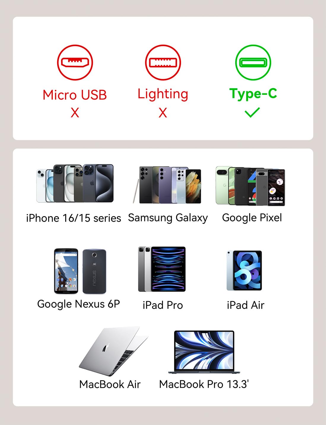 Thumbnail 2 de Retractable USB C to USB C Cable 100W