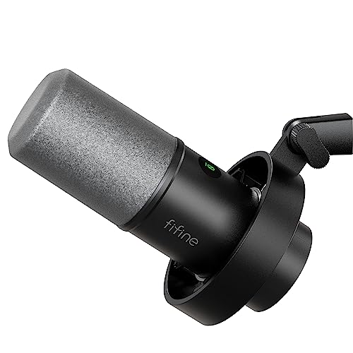 Imagen de FIFINE USB/XLR Studio Micro Dynamique — Micro cardioïde pour PC, gaming et streaming en OfertitasTOP