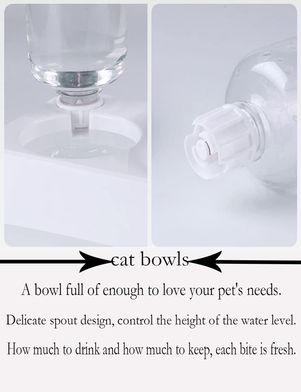 Detalle 2 de Marchul Cat Gravity Water and Food Bowls set with tilted bowls and automatic refilling