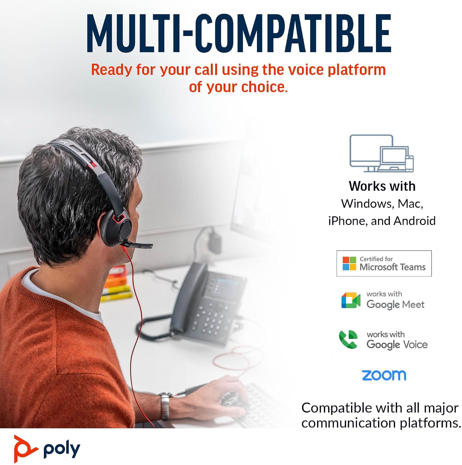 Thumbnail 6 de Poly Blackwire 5210 Wired Headset, Single-Ear with USB-C and Noise-Cancelling Mic