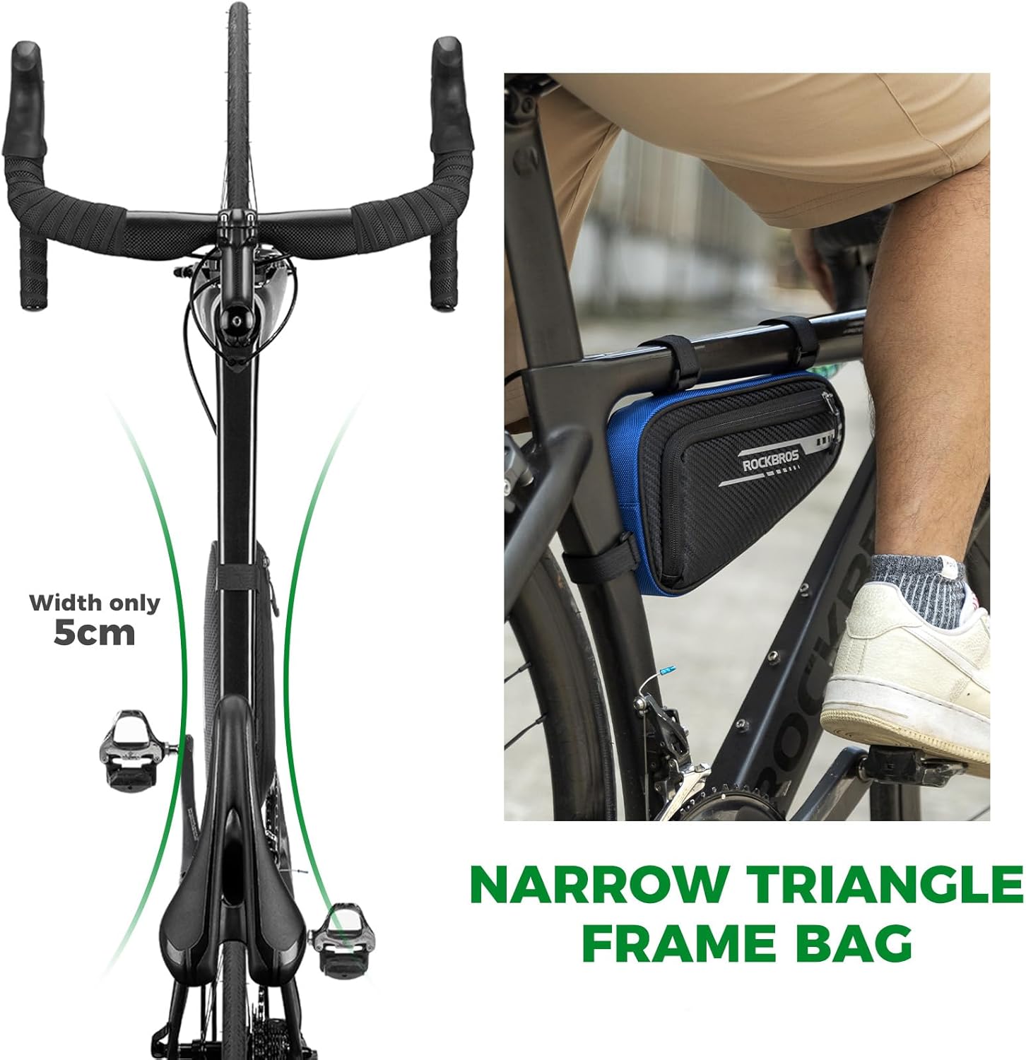 Thumbnail 6 de ROCKBROS sacoche de cadre vélo VTT BMX triangle réfléchissante 1,2 L