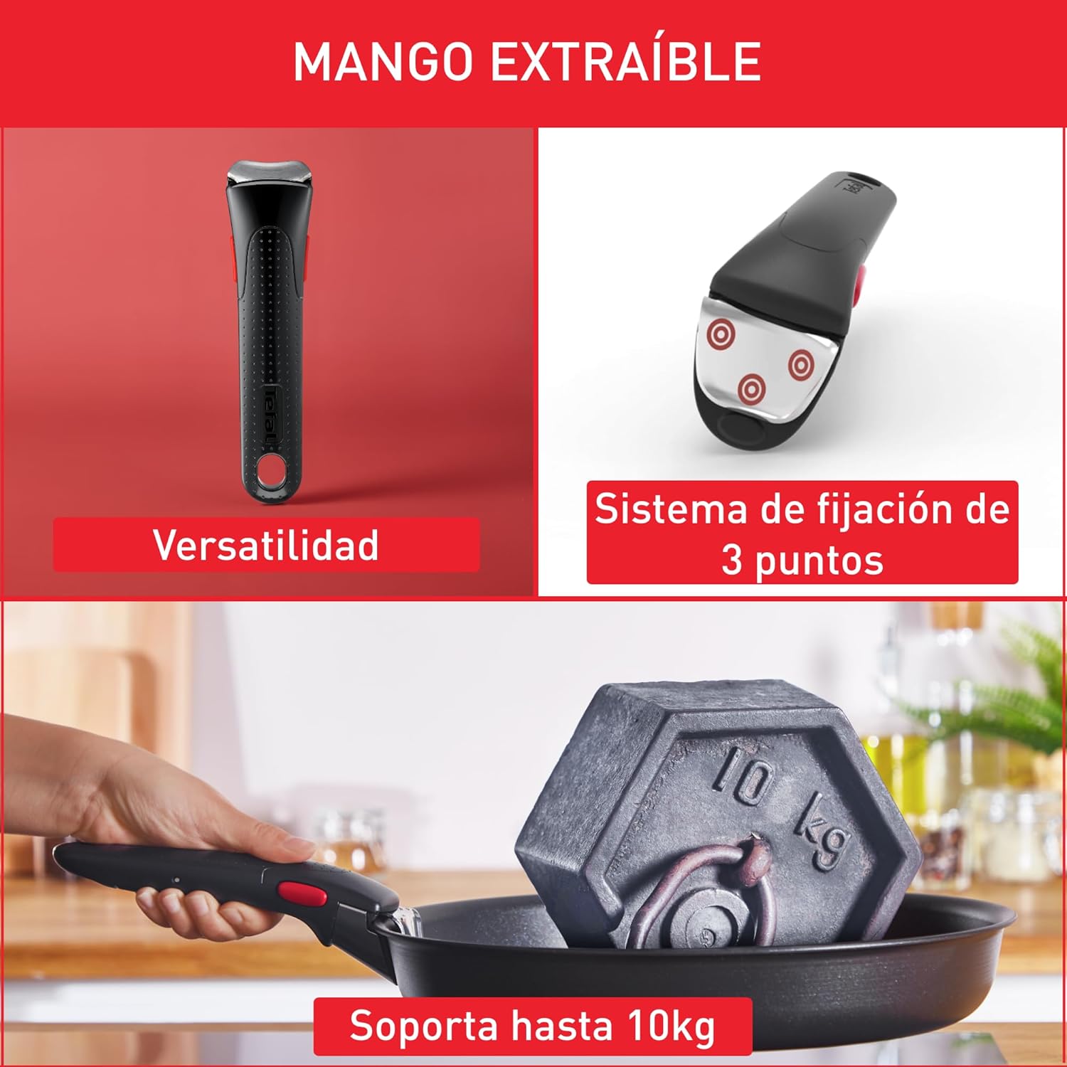 Detalle 2 de Tefal Ingenio PoignĂ©e amovible verrouillage 3 points đȘ