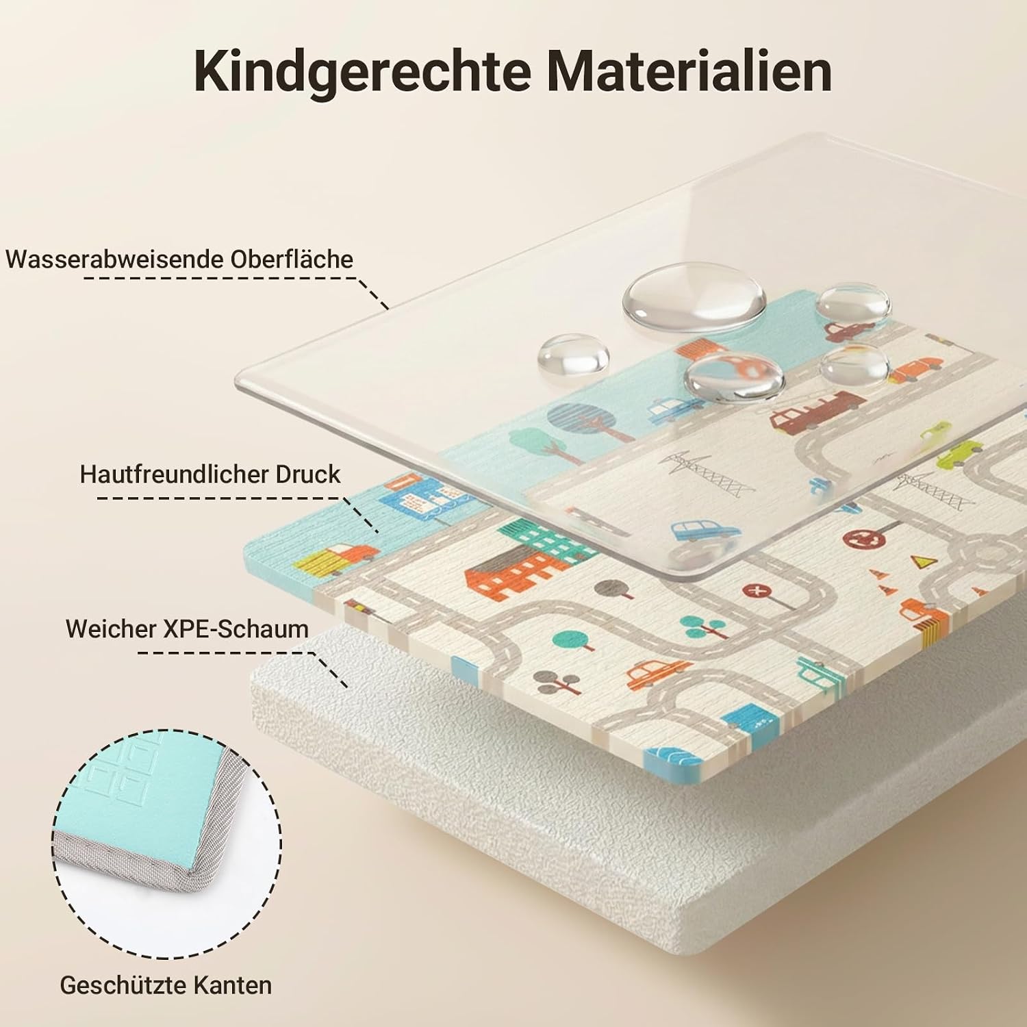Thumbnail 3 de COSYLAND Krabbelmatte Baby Faltbar 150x180x1 cm – Doppelseitige XPE Spielmatte mit Motiven