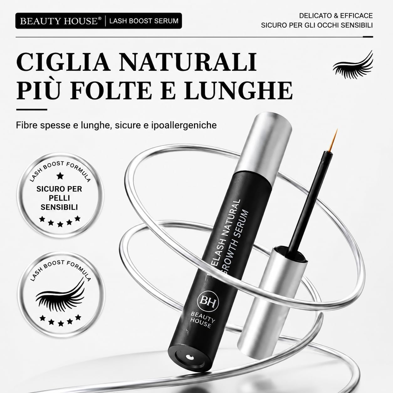 Thumbnail 6 de Siero Ciglia Allungante e Rinforzante Beauty House: ciglia più lunghe e robuste senza prostaglandine