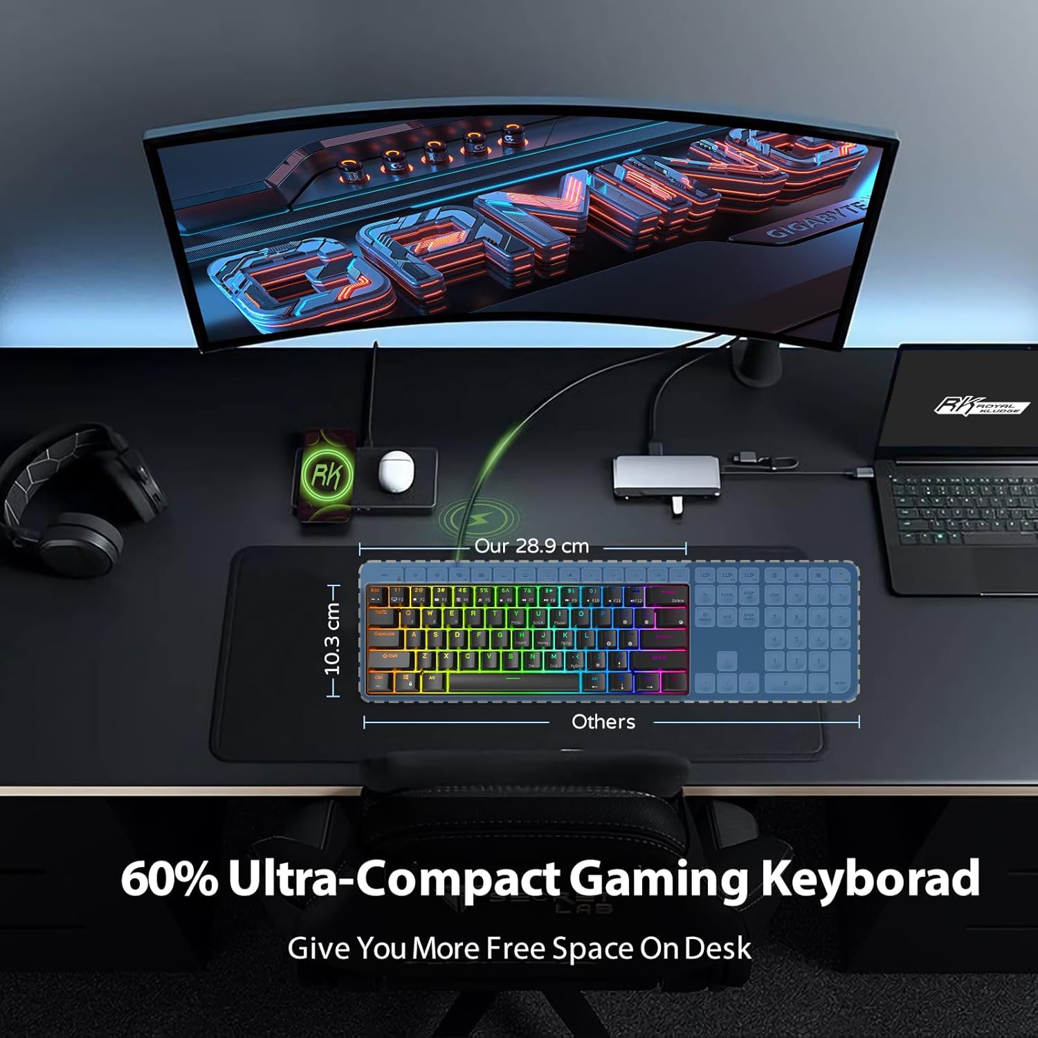 Thumbnail 4 de RK ROYAL KLUDGE RK61 Wired 60% Mechanical Keyboard with RGB Backlight